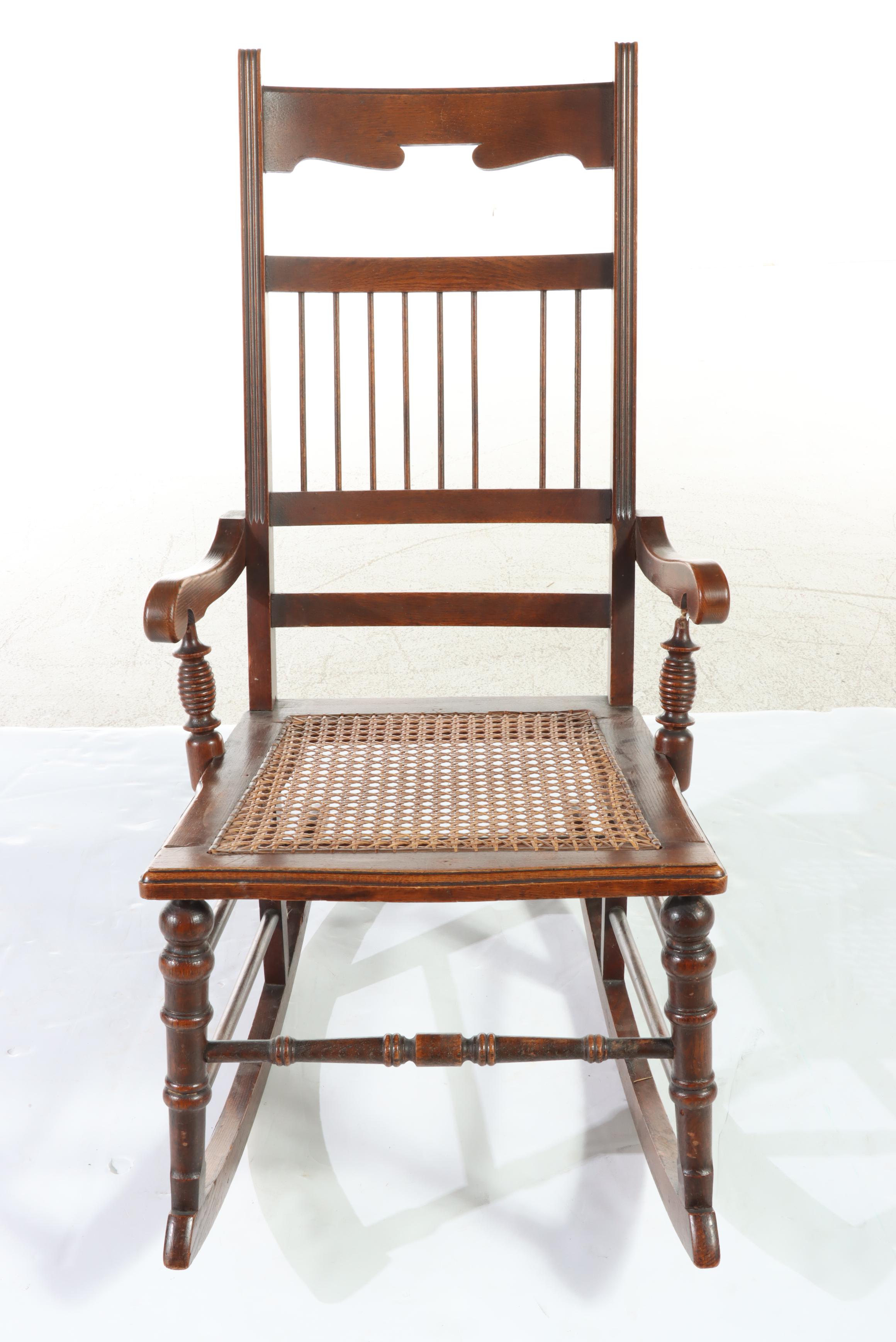 Victorian Oak Rocker Plus Folding Example, Late 19th Century and Later