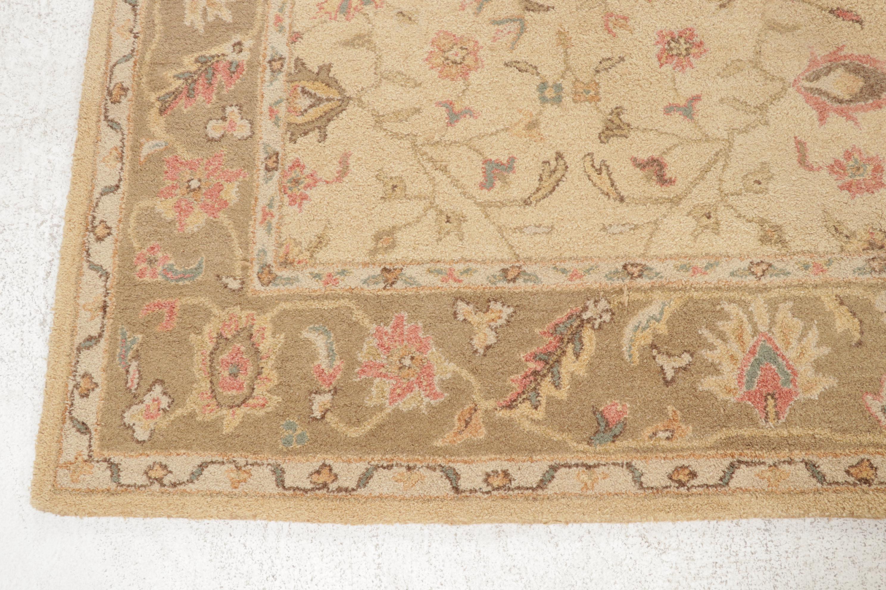 9' x 12' Pottery Barn "Webster" Golden Wheat Indian Wool Area Rug