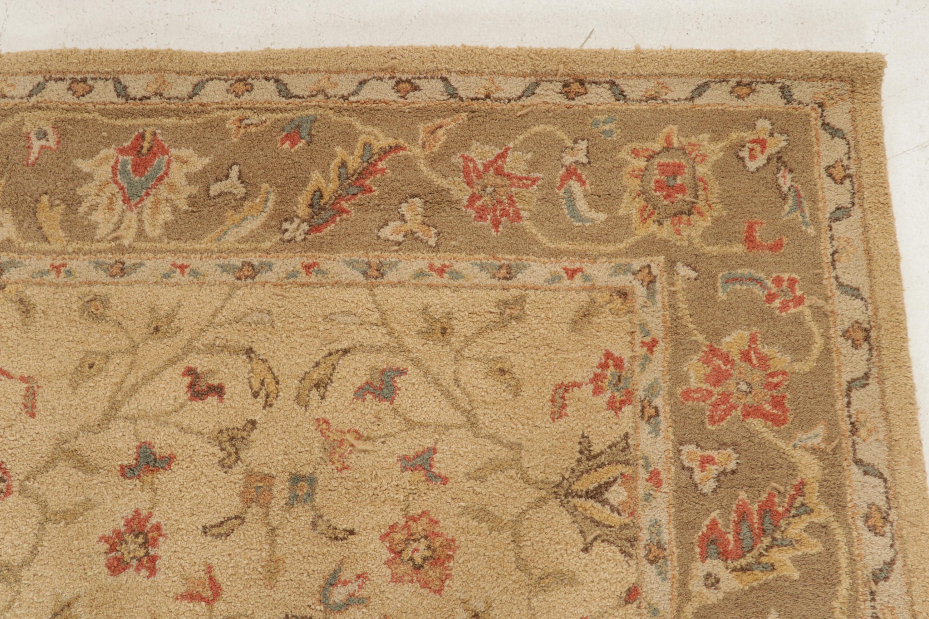 9' x 12' Pottery Barn "Webster" Golden Wheat Indian Wool Area Rug