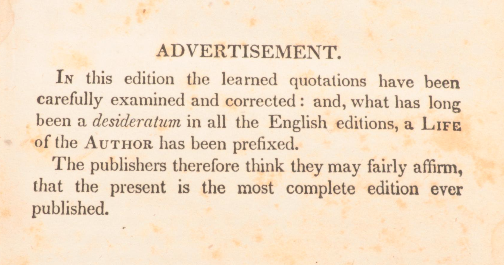 "The Ancient History" Eight-Volume Set by Charles Rollin, Early/Mid-19th Century
