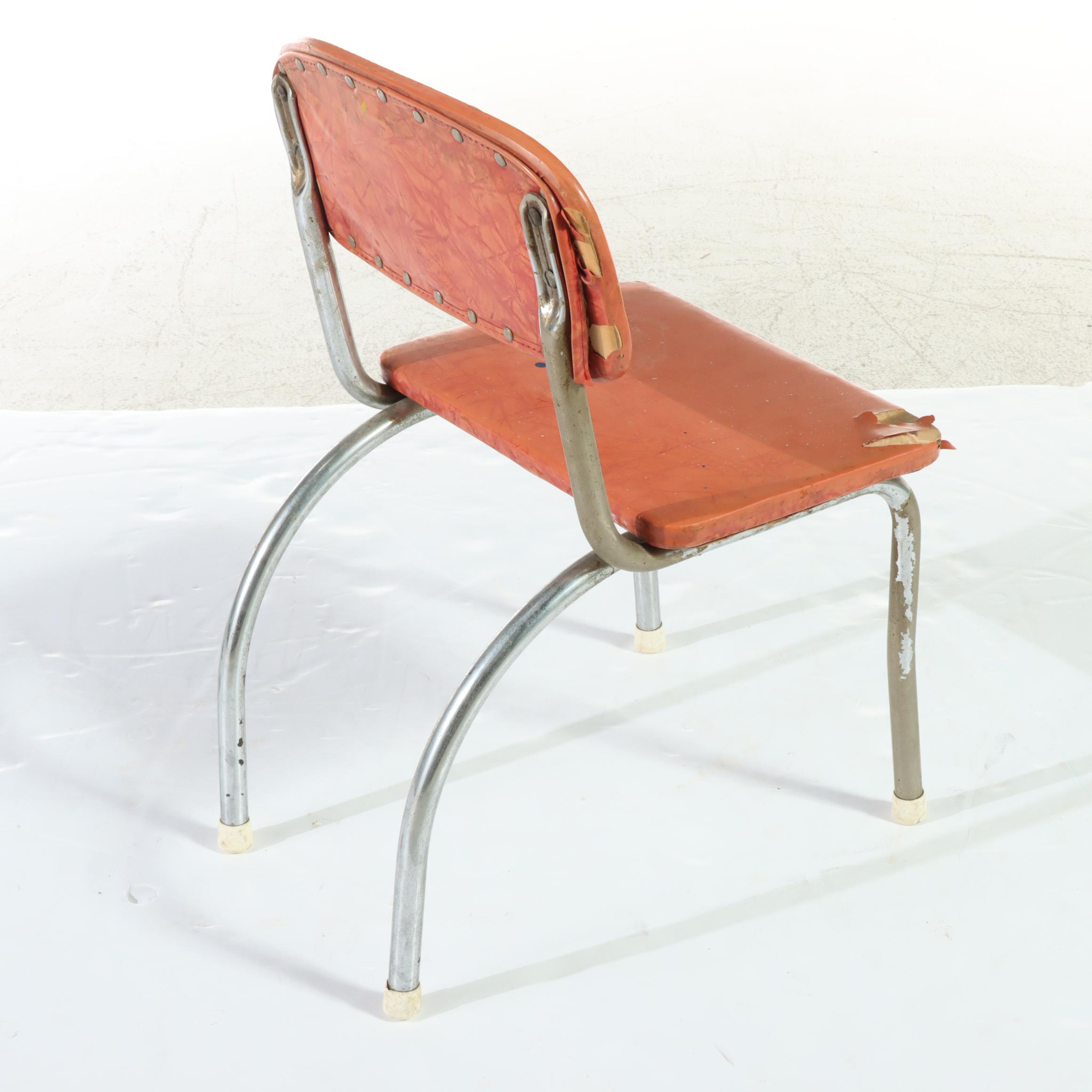 Three-Piece Mid Century Modern Chrome Child's Dining Set, Incl. Storkline