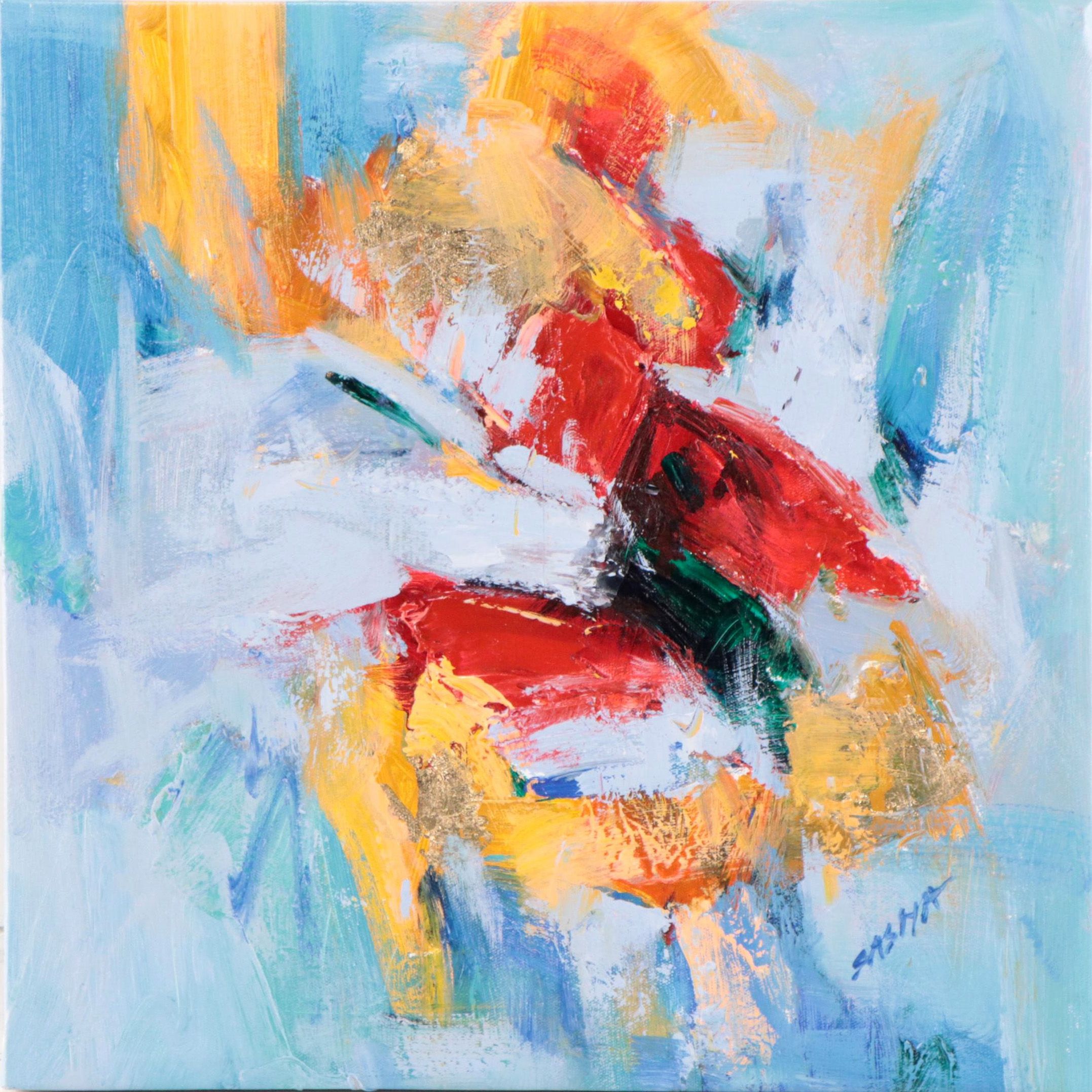Sasha Abstract Acrylic Painting, 21st Century