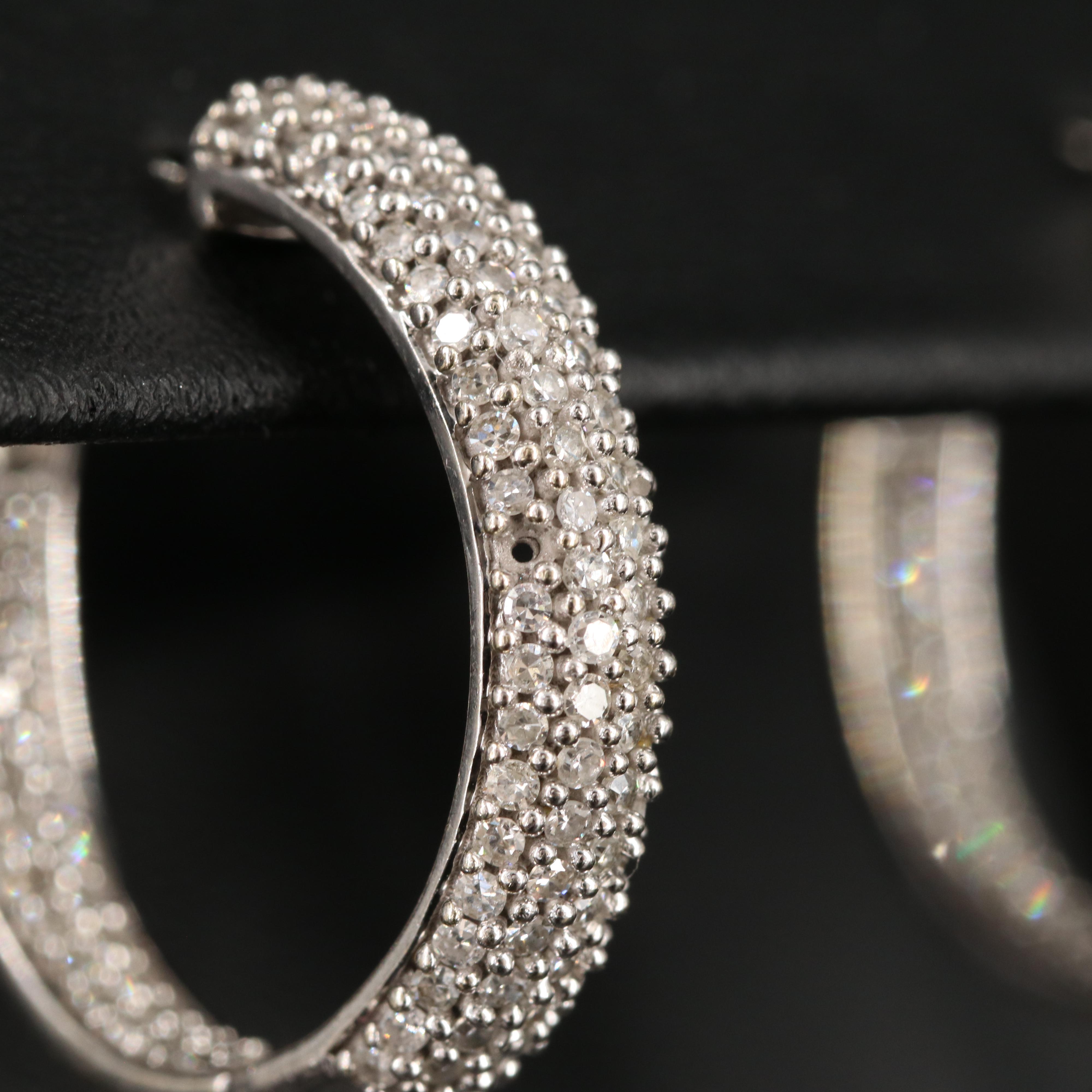 14K 1.50 CTW Diamond Inside-Out Hoop Earrings