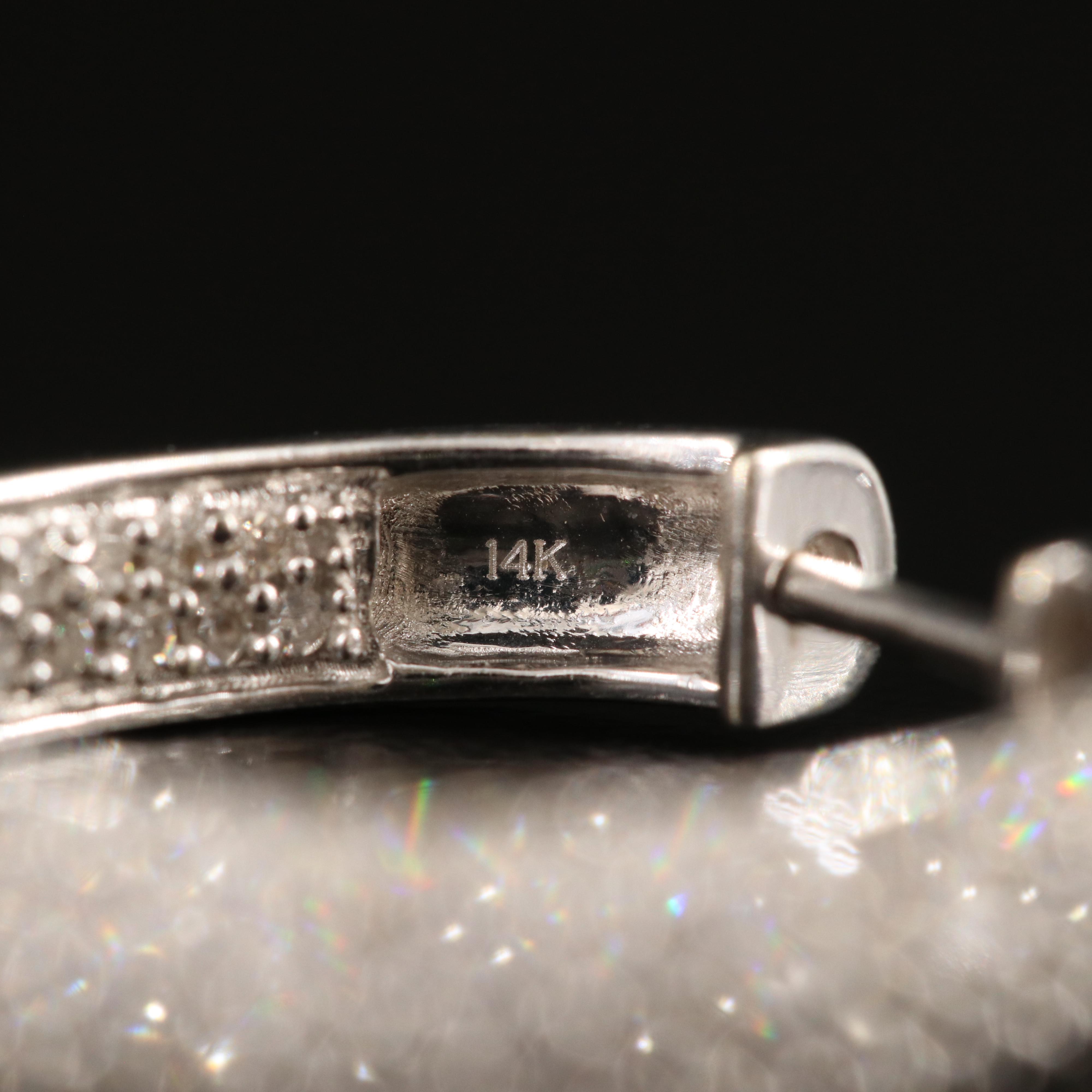 14K 1.50 CTW Diamond Inside-Out Hoop Earrings