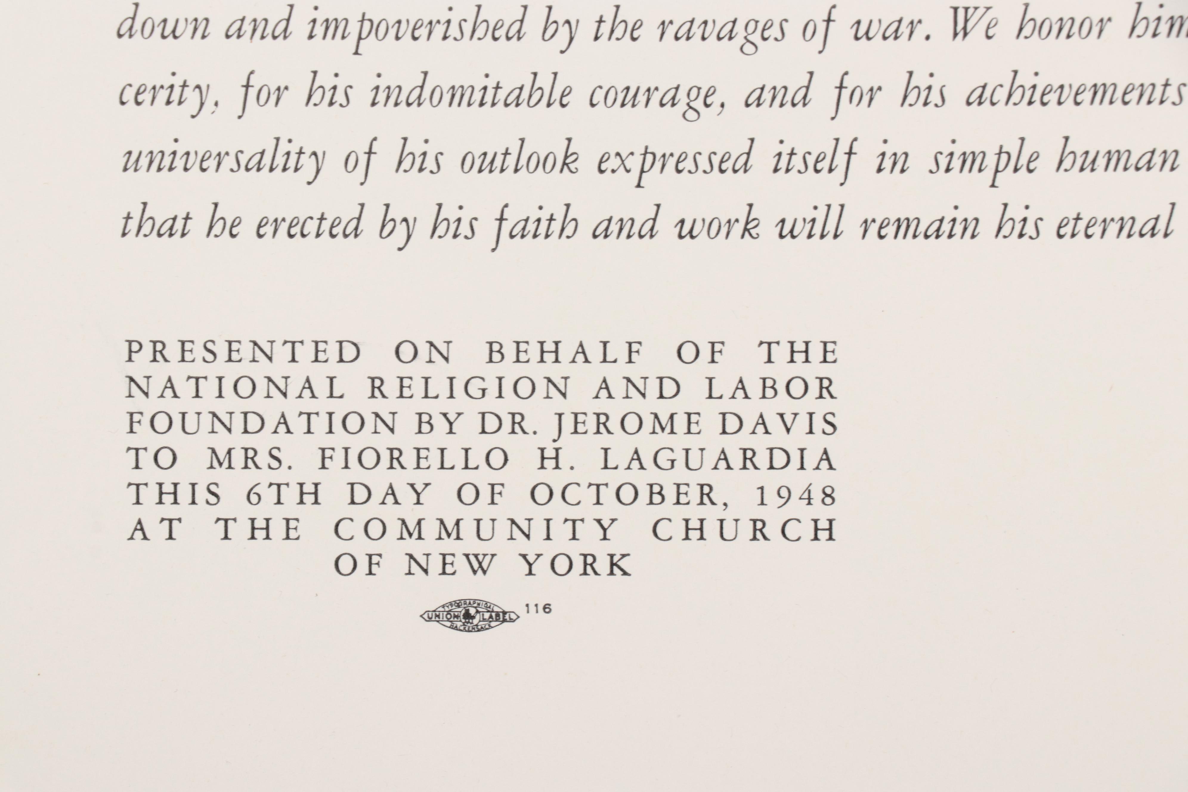 Lynd Ward Woodcut "Religion and Labor," Circa 1948