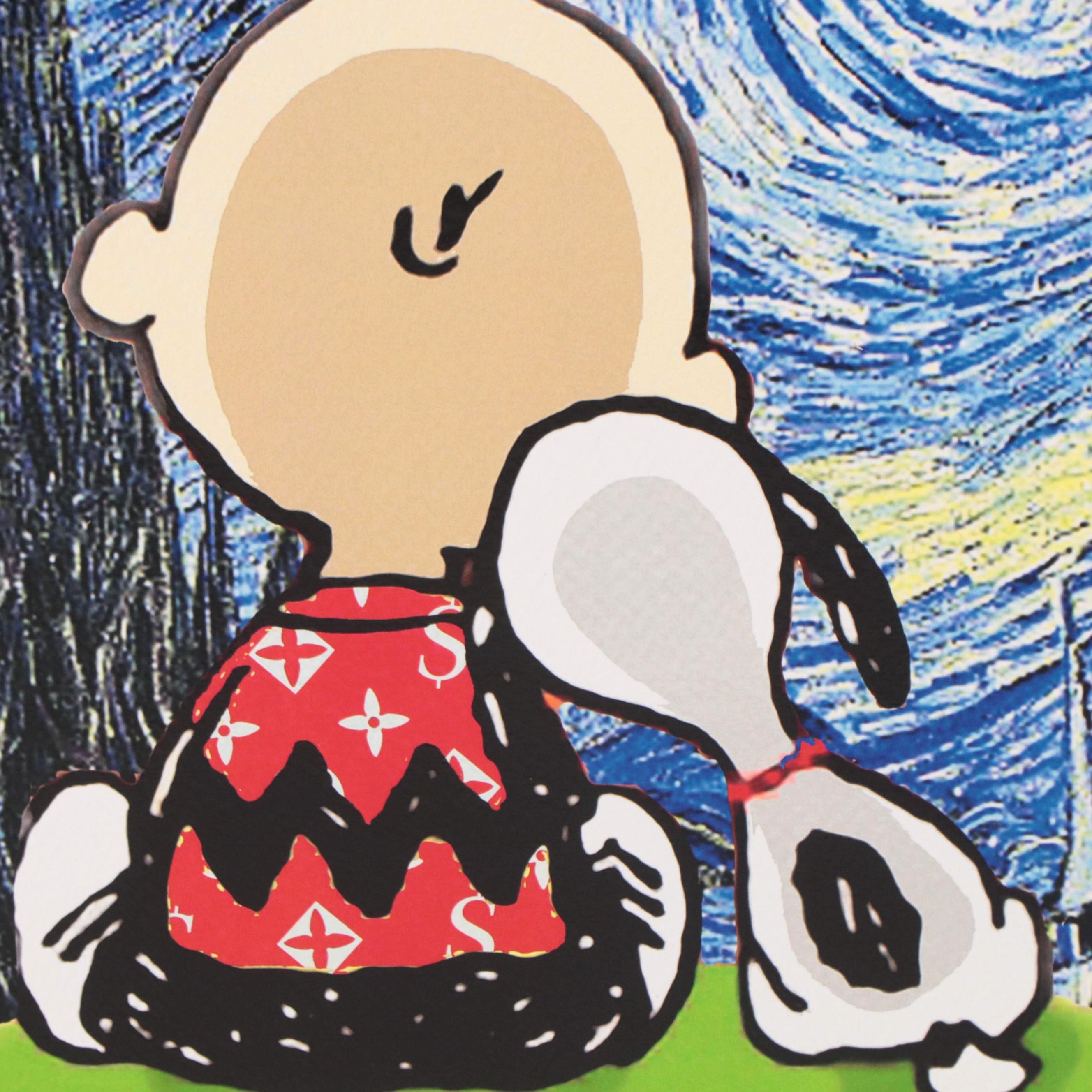 Death NYC Pop Art Graphic Print of Peanuts x Starry Night, 2020