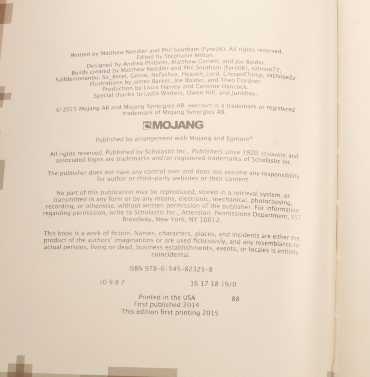 Updated Edition "Minecraft Handbook" Complete Set, 2016