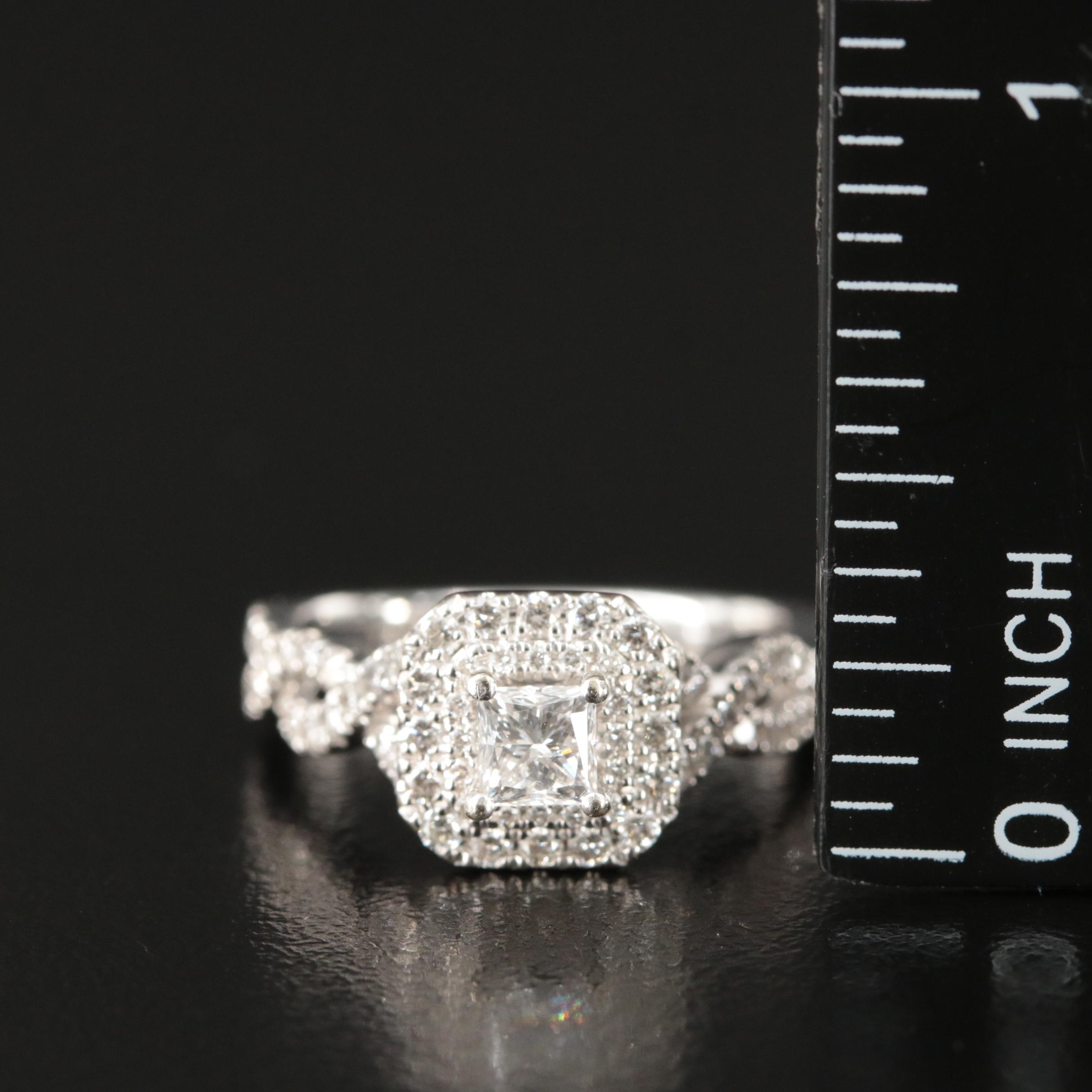 Vera Wang 14K 0.98 CTW Diamond Halo Ring