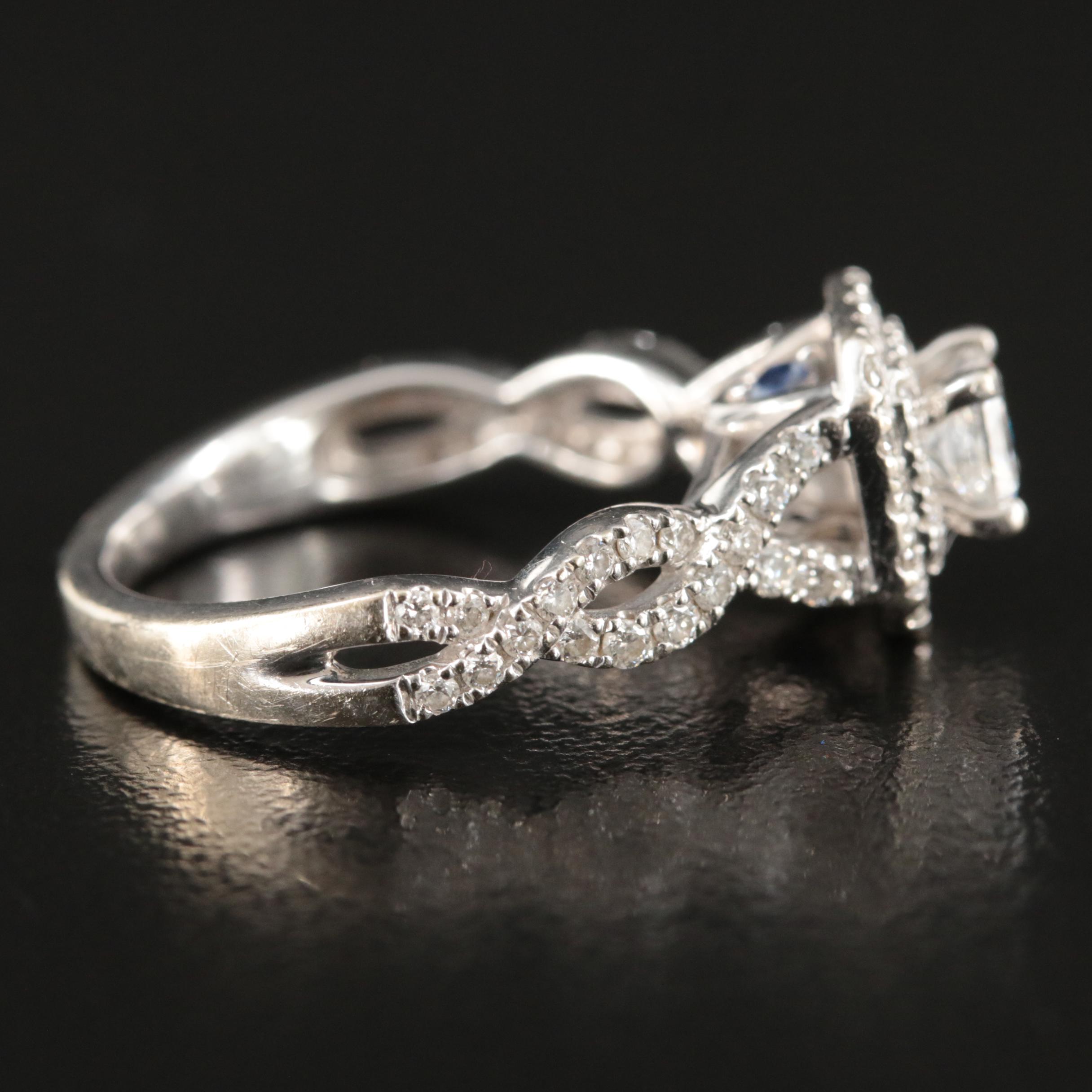 Vera Wang 14K 0.98 CTW Diamond Halo Ring