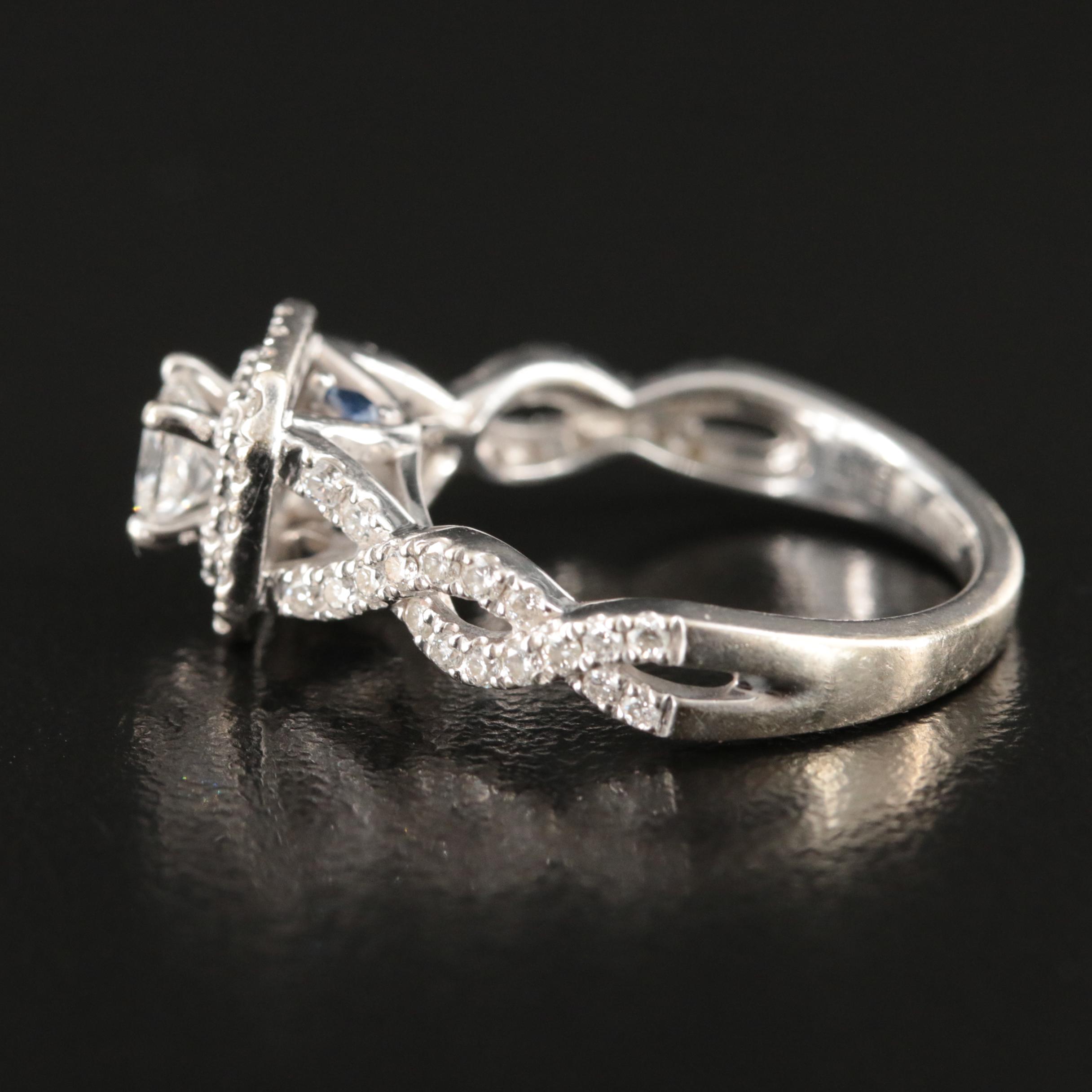 Vera Wang 14K 0.98 CTW Diamond Halo Ring