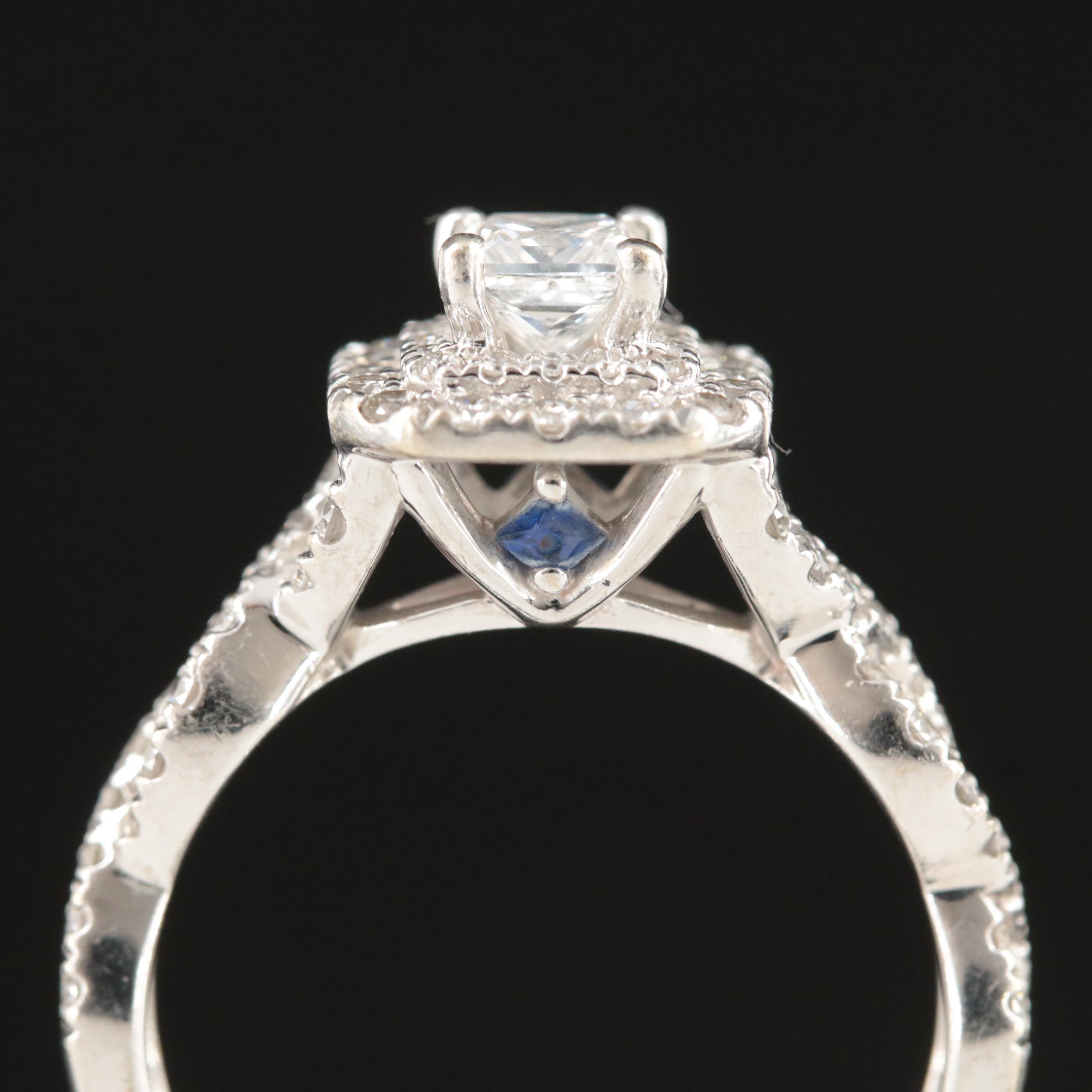 Vera Wang 14K 0.98 CTW Diamond Halo Ring