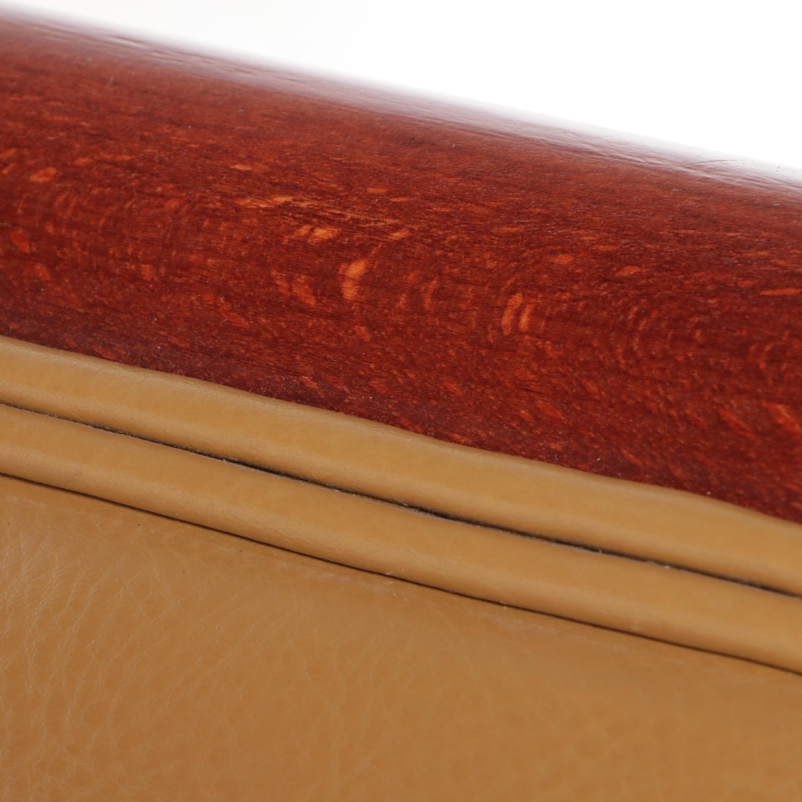 Seven Shelby Williams Wooden and Vinyl-Upholstered Counter Stools