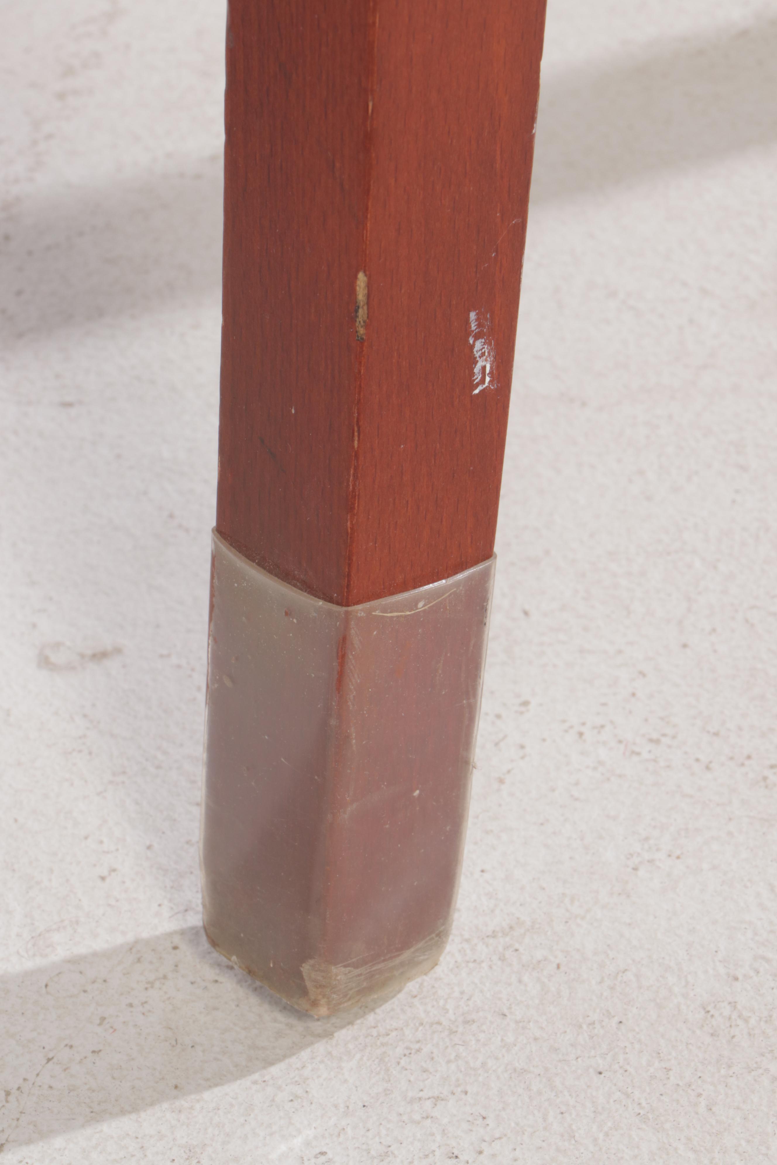 Seven Shelby Williams Wooden and Vinyl-Upholstered Counter Stools