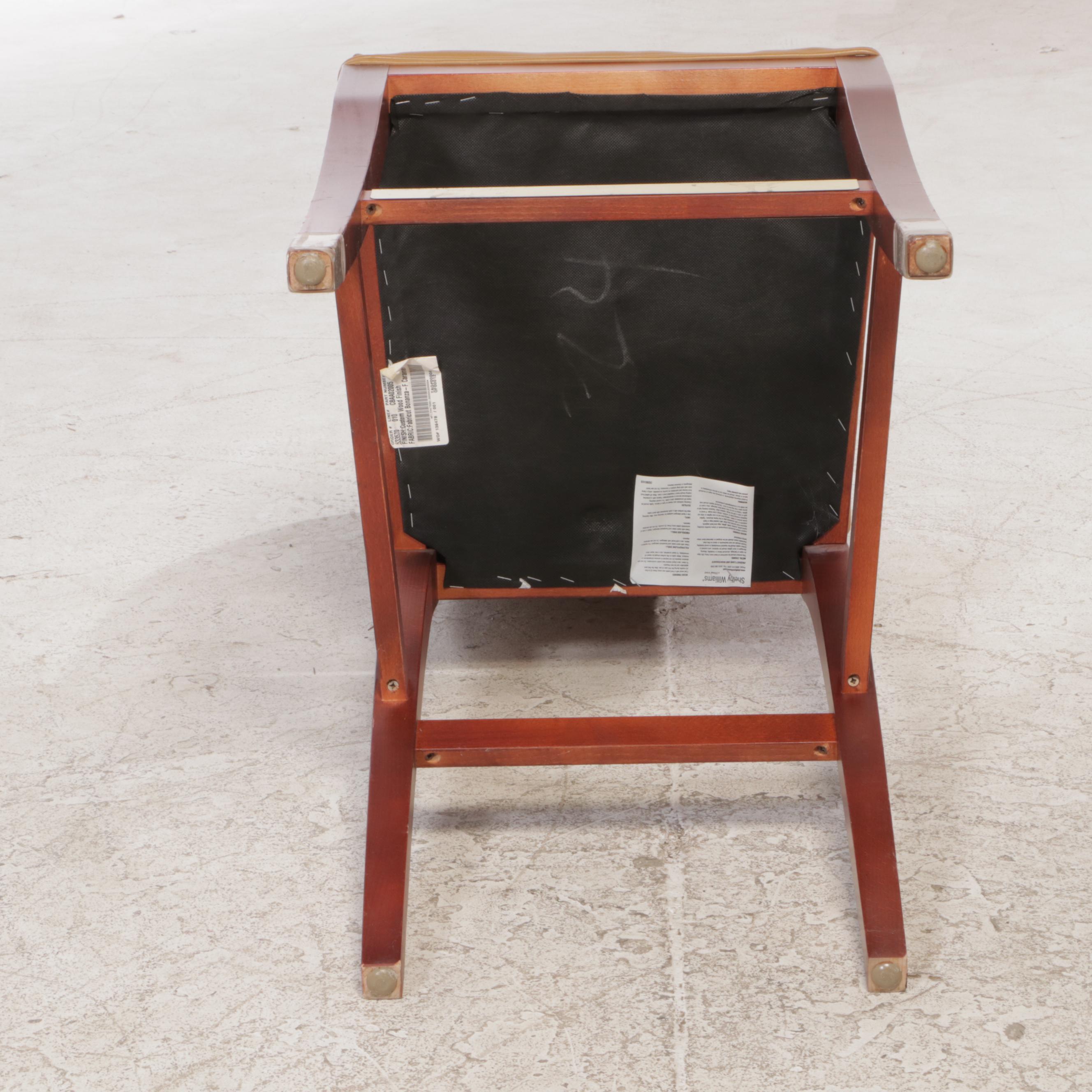 Seven Shelby Williams Wooden and Vinyl-Upholstered Counter Stools