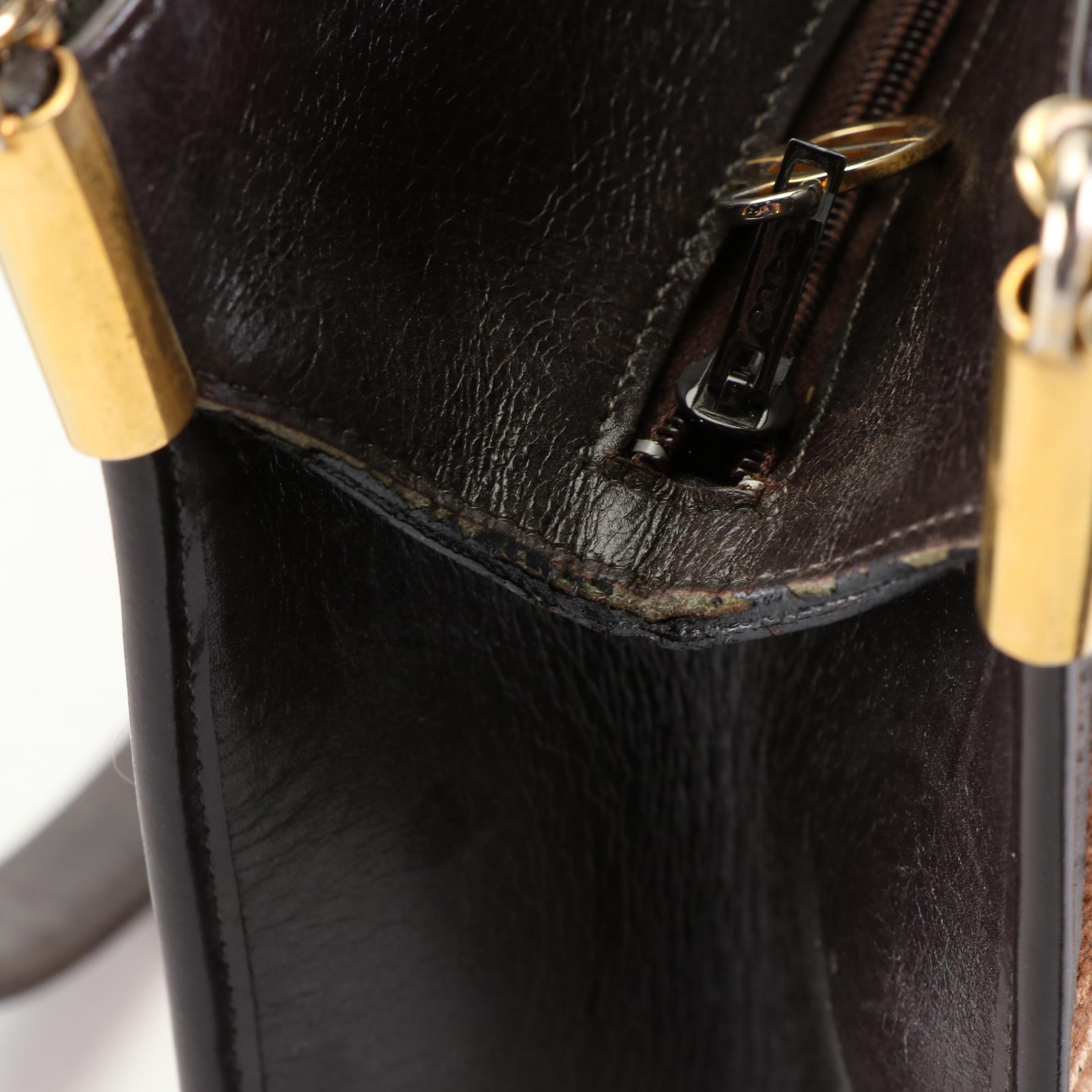 Christian Dior Shoulder Bag in Oblique Canvas and Brown Leather