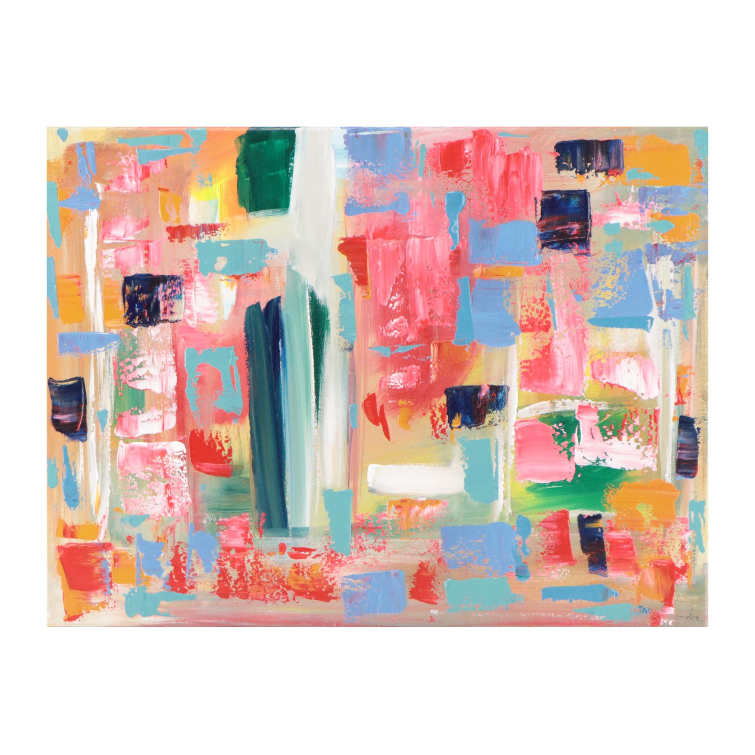 Saul Gefen Abstract Acrylic Painting, 2023