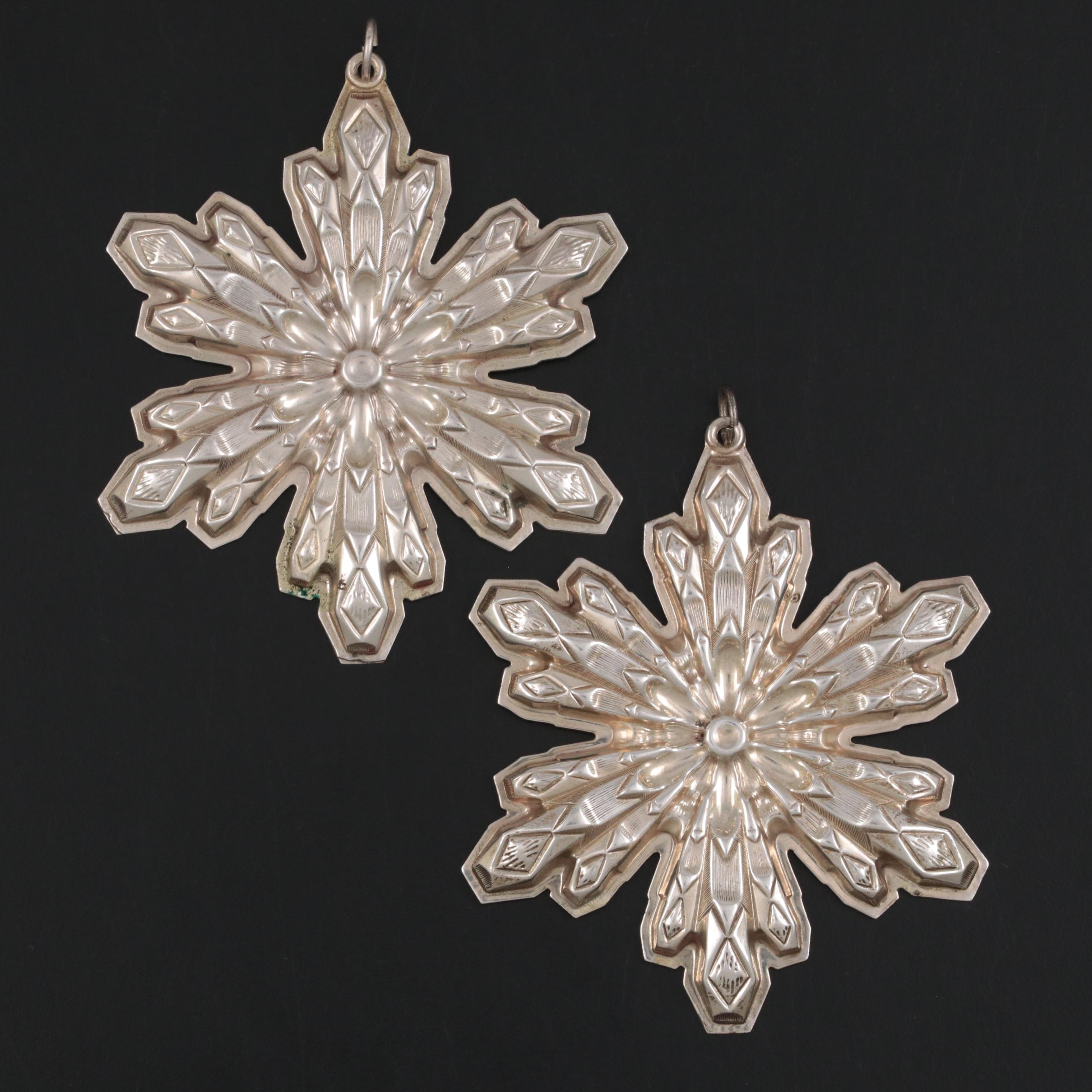 Gorham Sterling Silver Annual Christmas Star Ornaments, 1974