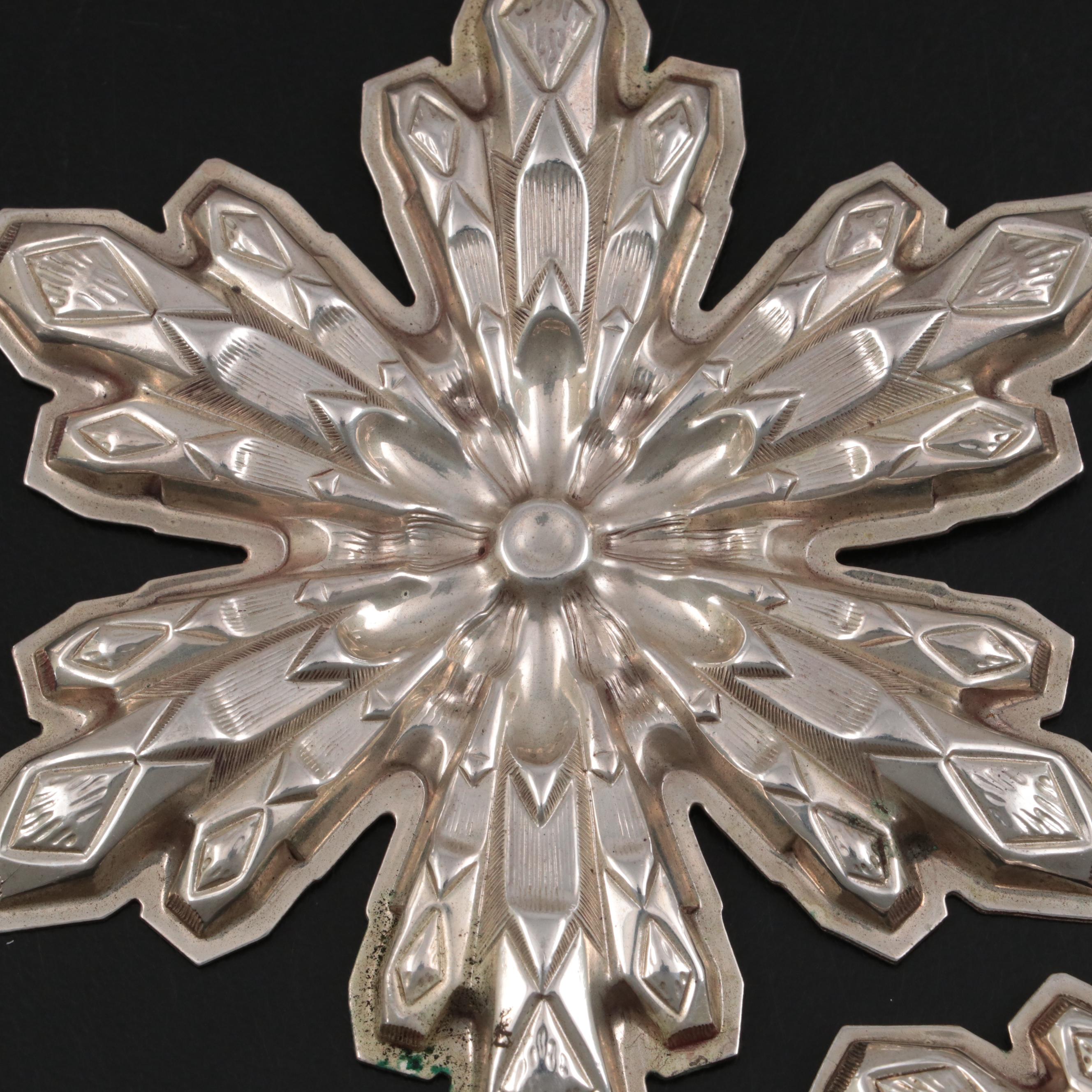 Gorham Sterling Silver Annual Christmas Star Ornaments, 1974