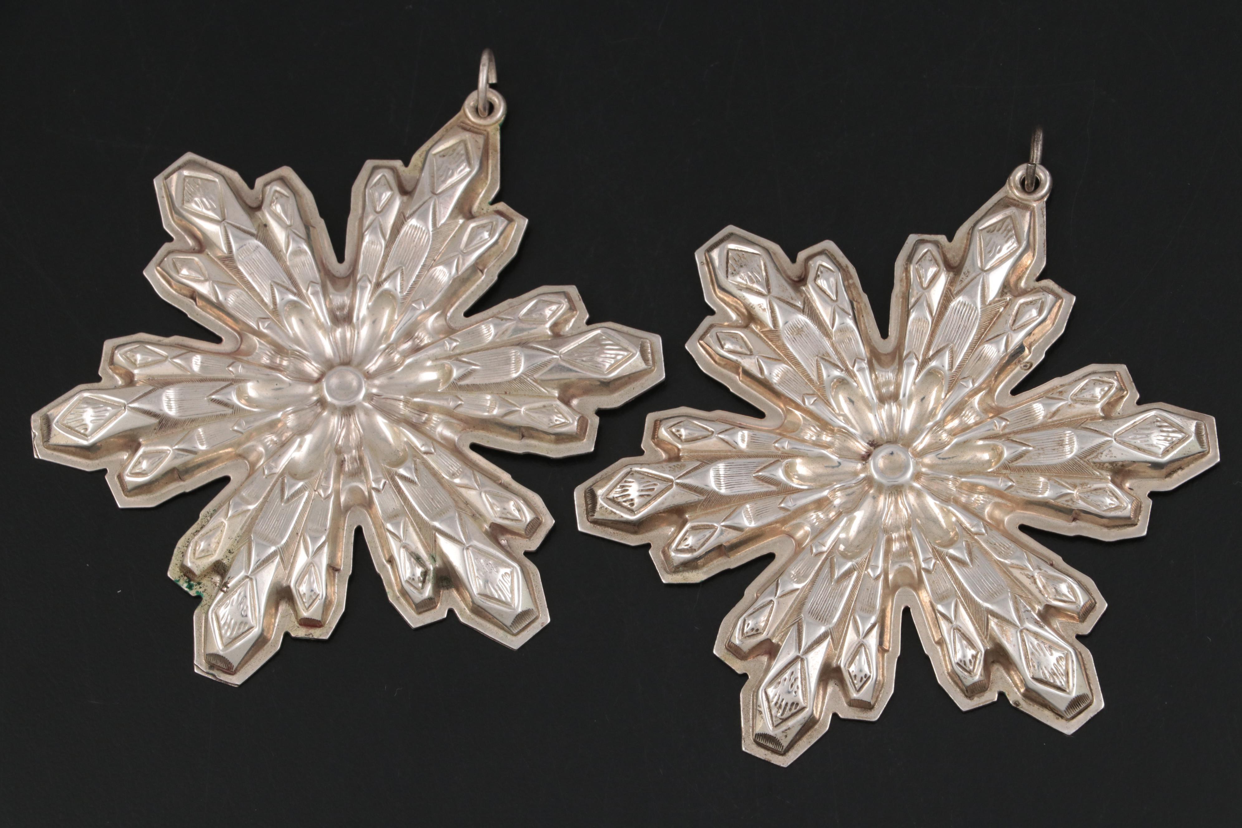 Gorham Sterling Silver Annual Christmas Star Ornaments, 1974