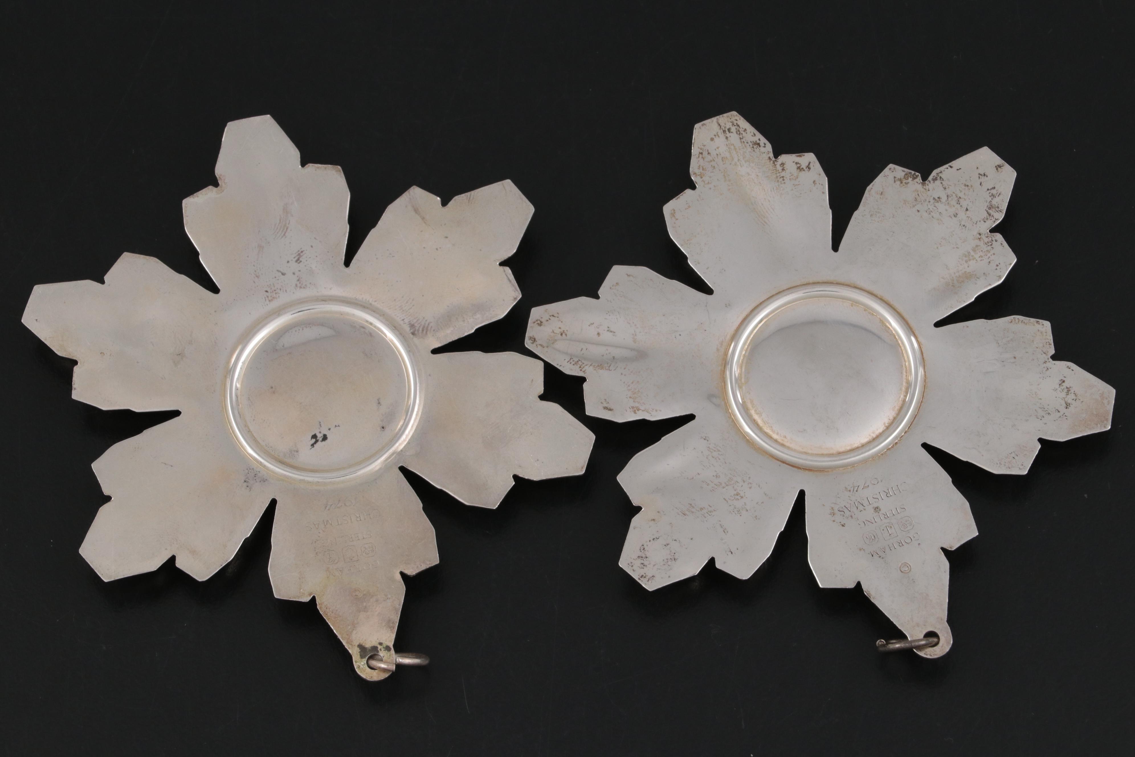 Gorham Sterling Silver Annual Christmas Star Ornaments, 1974