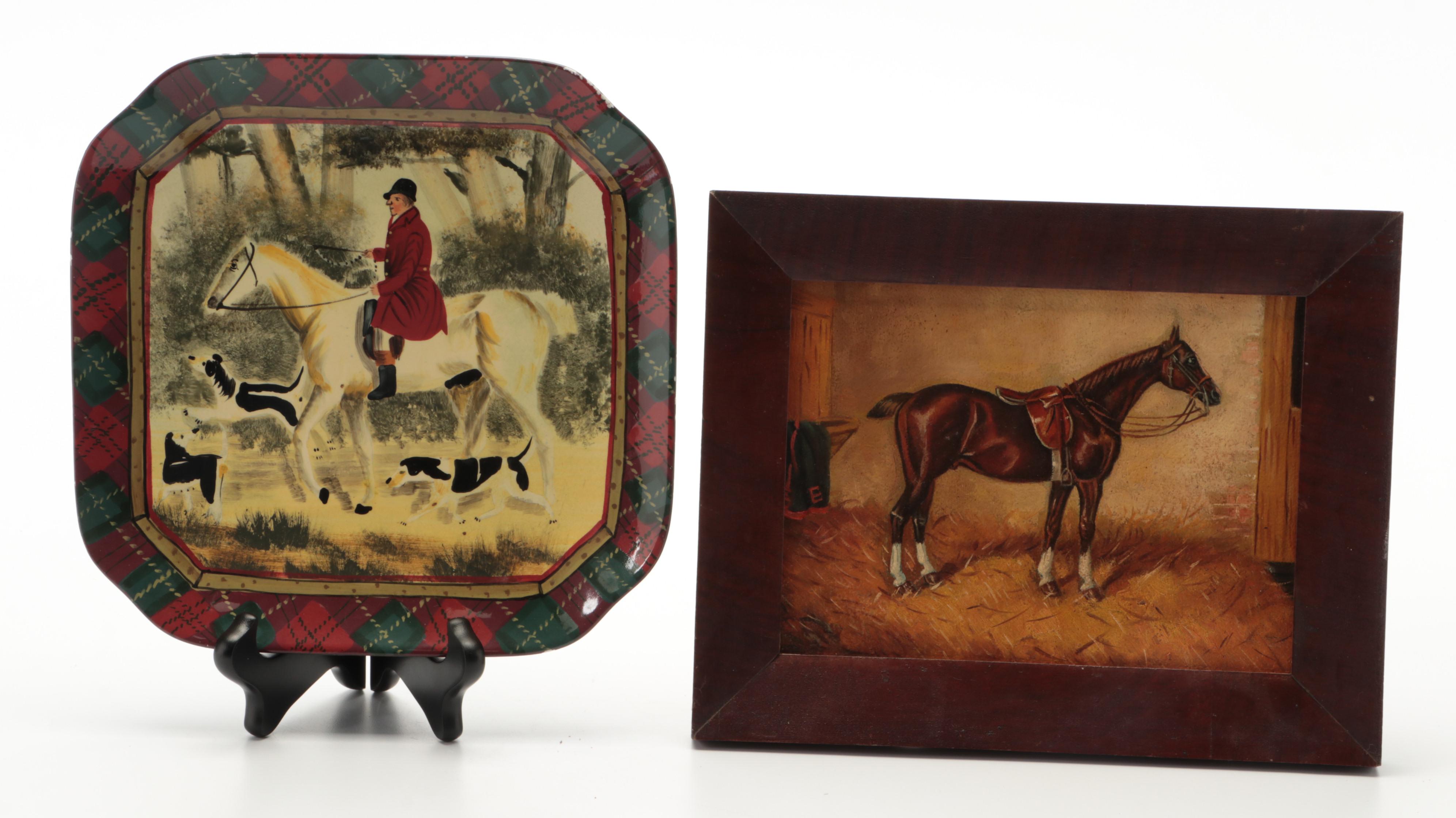 Kronheim & Oldenbusch Co Silver Plate Box with Equestriana Collection