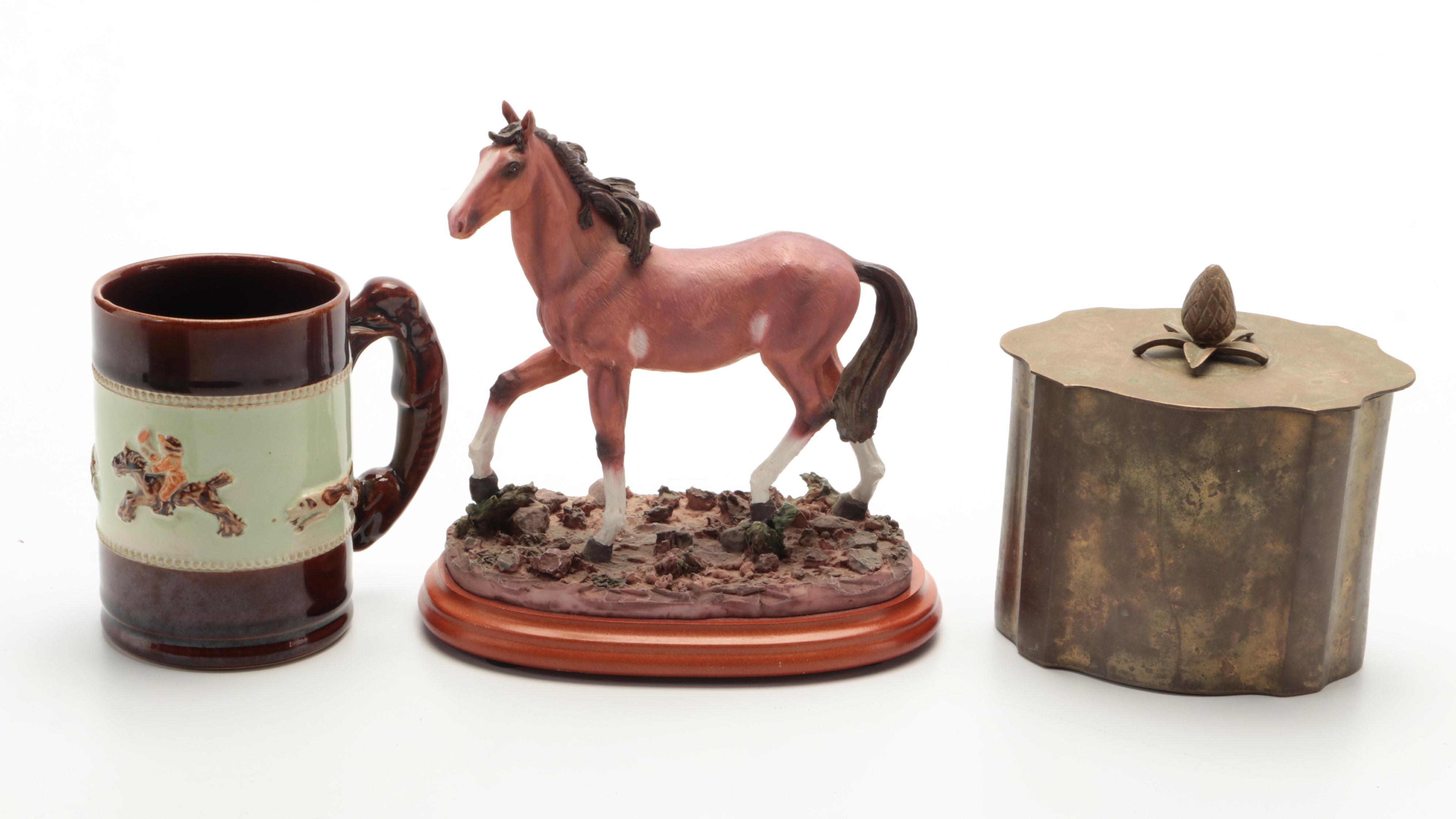 Kronheim & Oldenbusch Co Silver Plate Box with Equestriana Collection