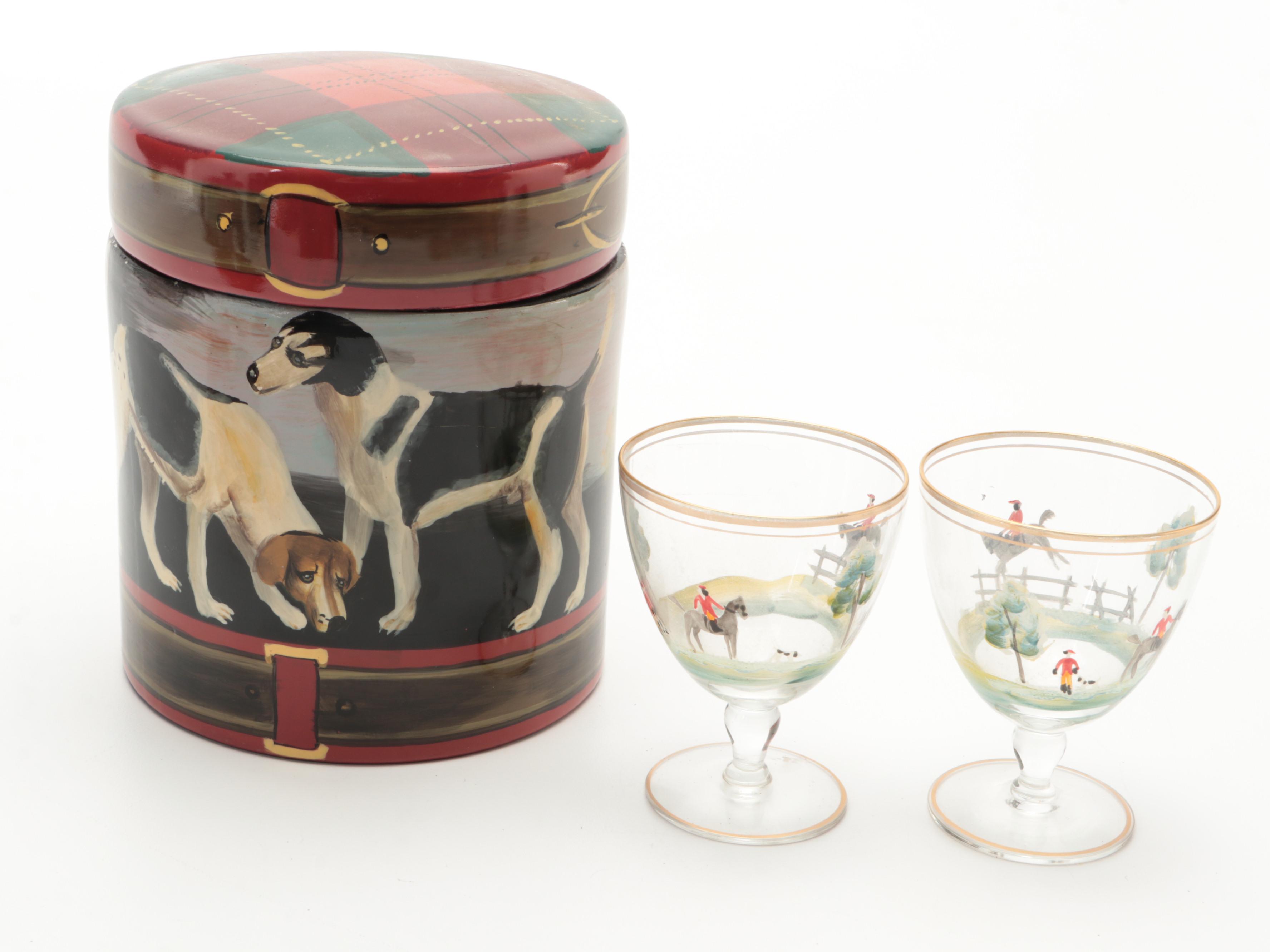 Kronheim & Oldenbusch Co Silver Plate Box with Equestriana Collection