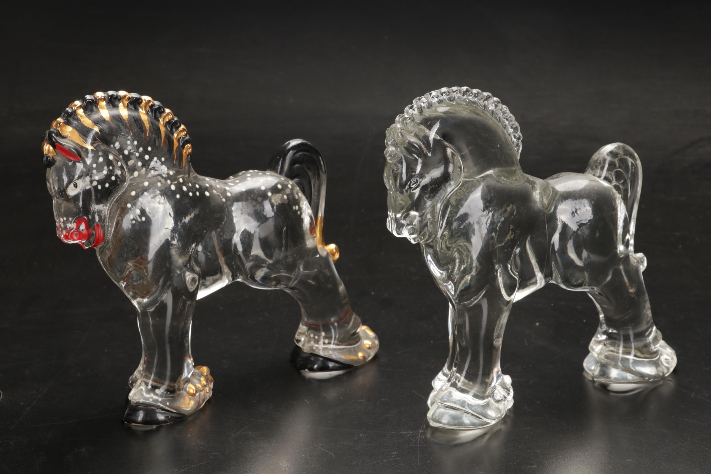 Heisey Clydesdales, Trojan Horse, Sparky, Balking Colt, Bucking Colt Figurines