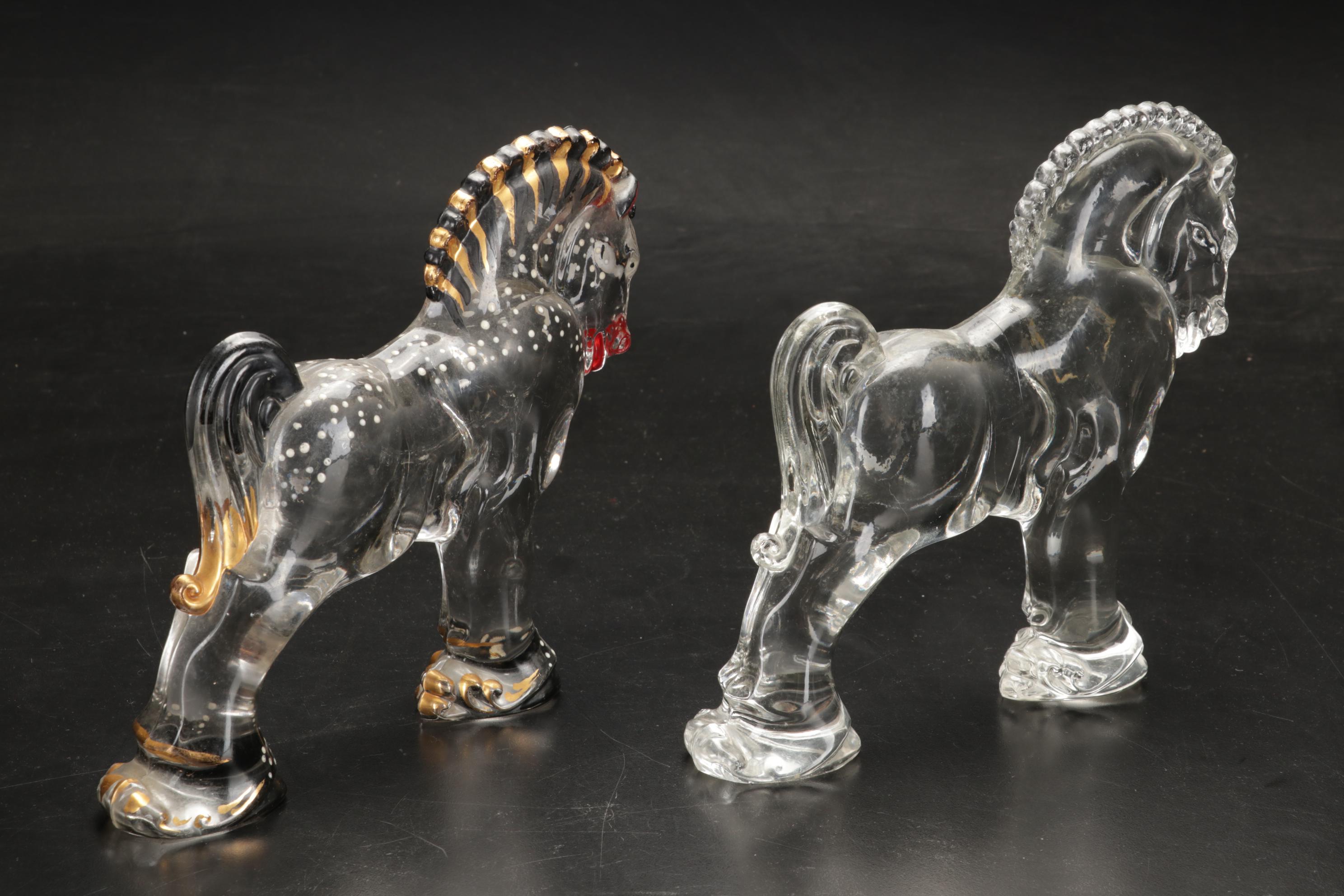 Heisey Clydesdales, Trojan Horse, Sparky, Balking Colt, Bucking Colt Figurines