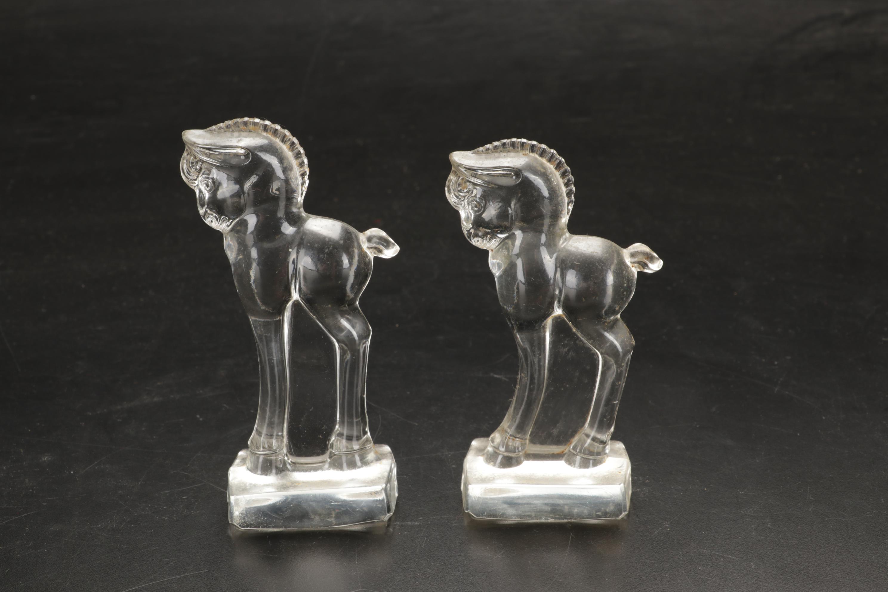 Heisey Clydesdales, Trojan Horse, Sparky, Balking Colt, Bucking Colt Figurines