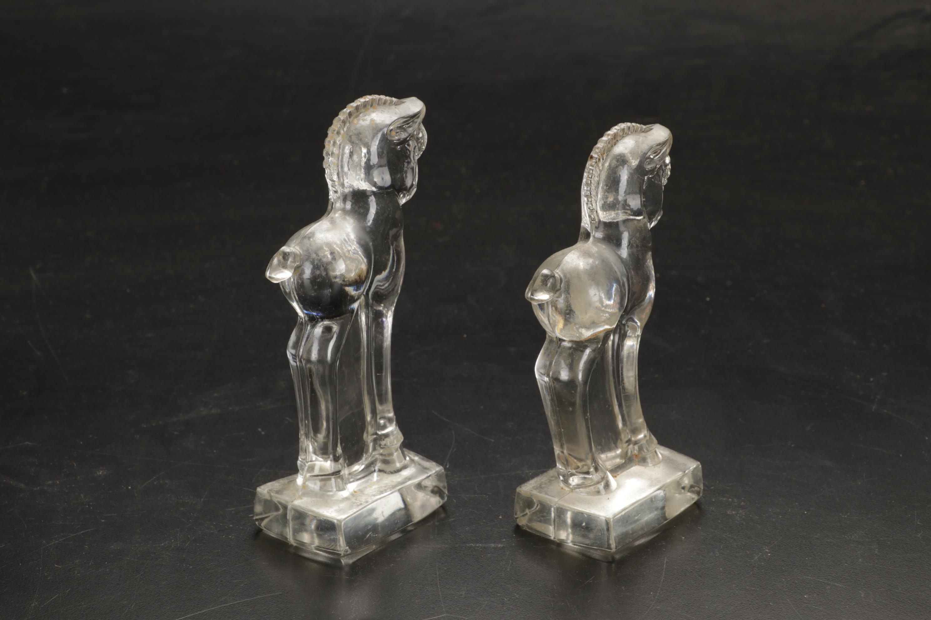 Heisey Clydesdales, Trojan Horse, Sparky, Balking Colt, Bucking Colt Figurines