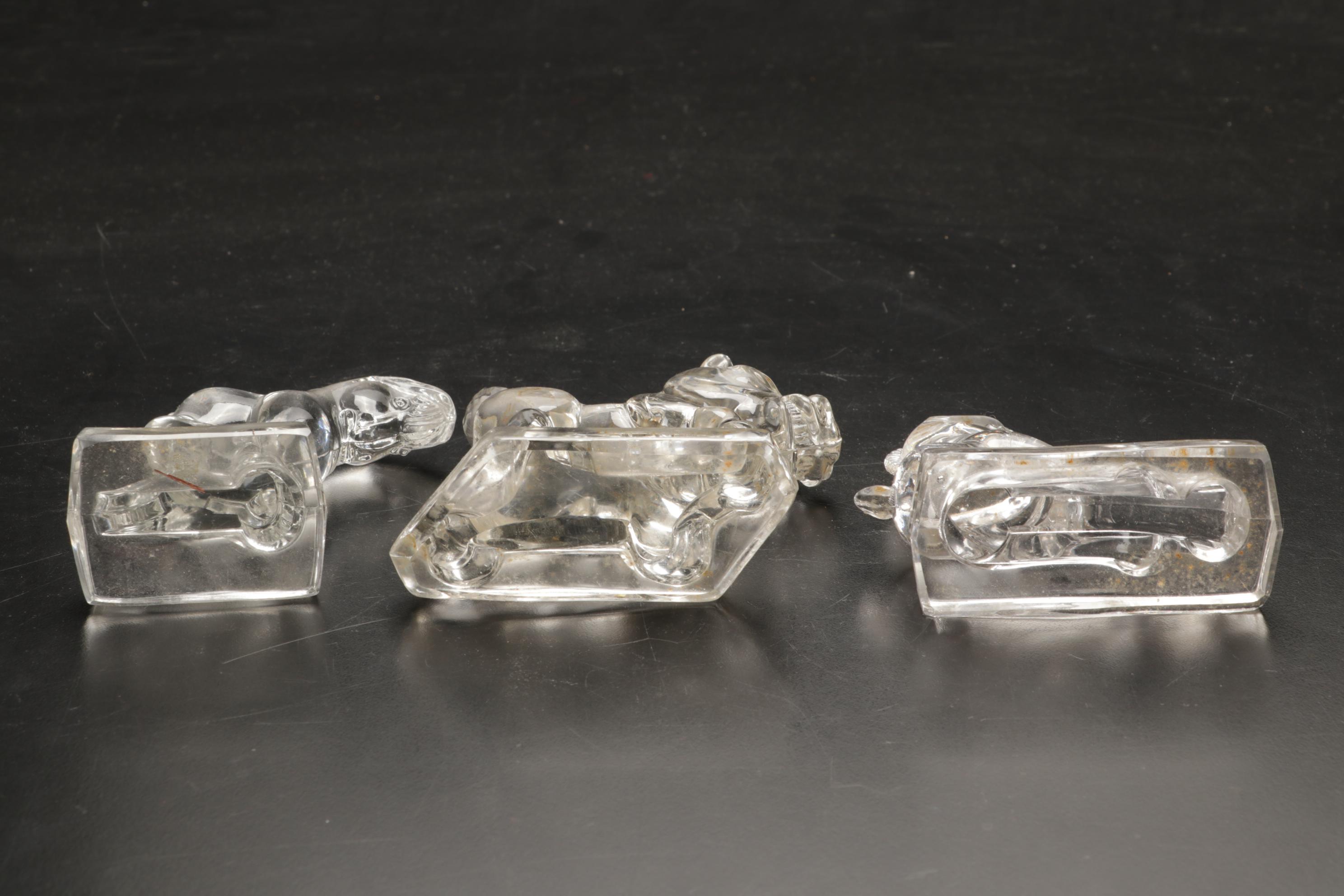 Heisey Clydesdales, Trojan Horse, Sparky, Balking Colt, Bucking Colt Figurines