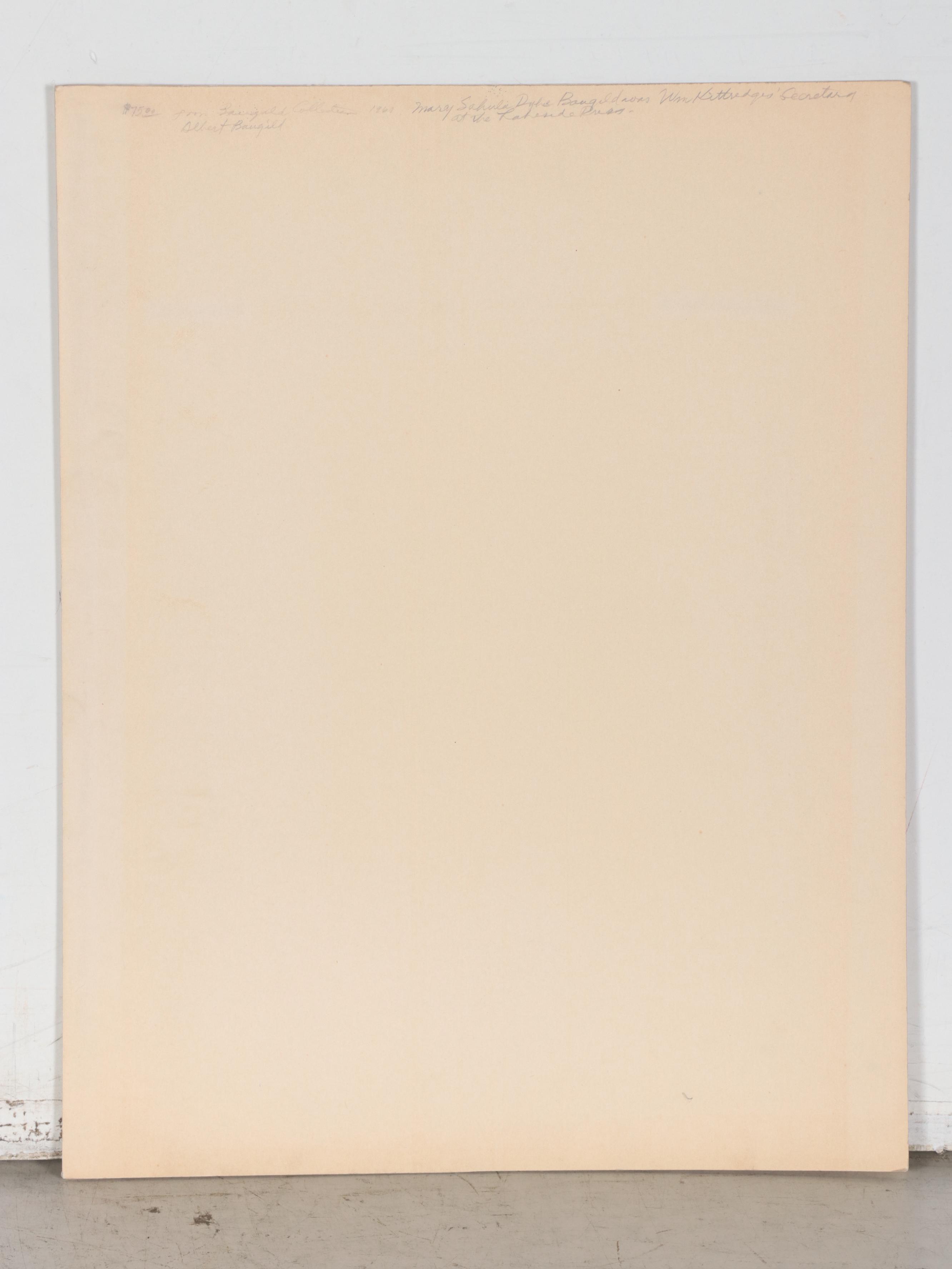 Edwin Wilson Linocut Party Invitation, Mid-20th Century