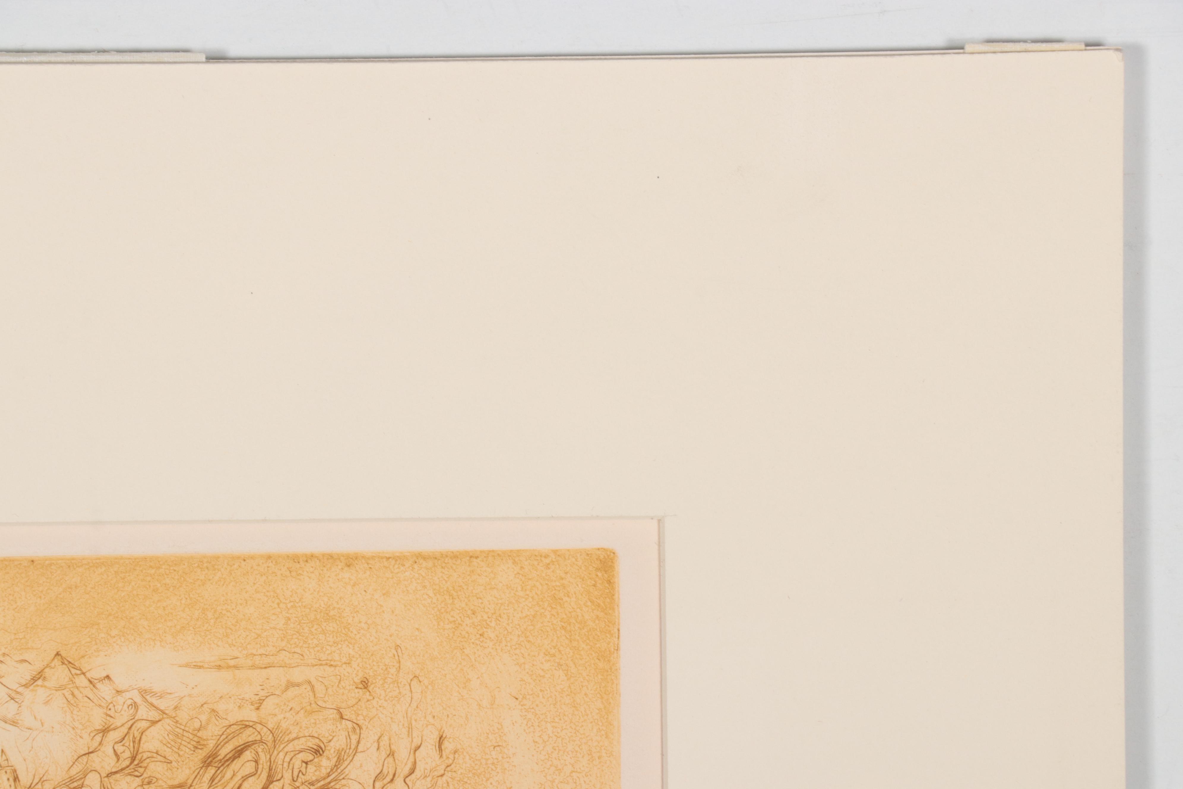 Letterio Calapai Etching "From The Tempest," Early to Mid-20th Century