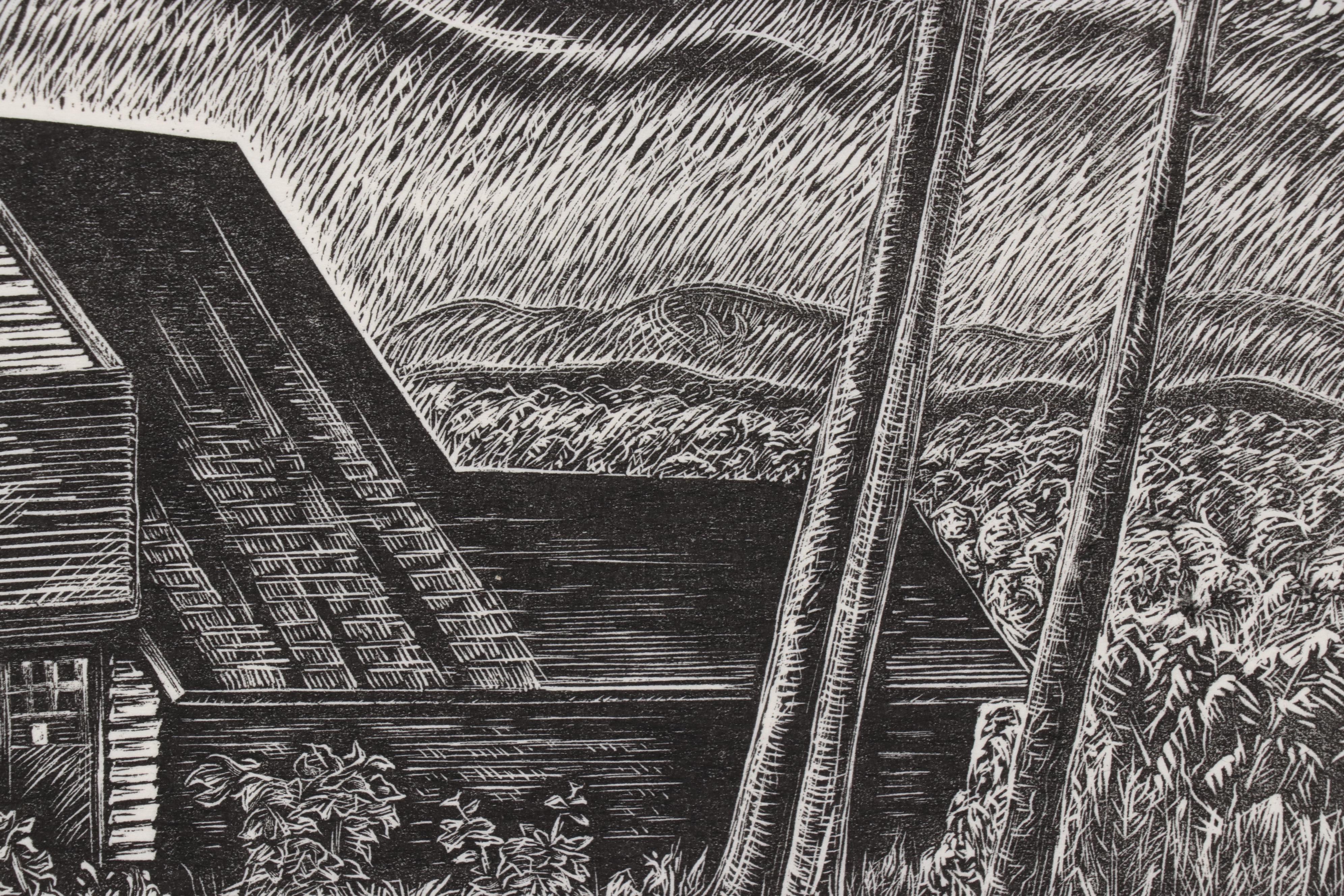 Letterio Calapai Wood Engraving "The Rockwell Kent Studio," 1980