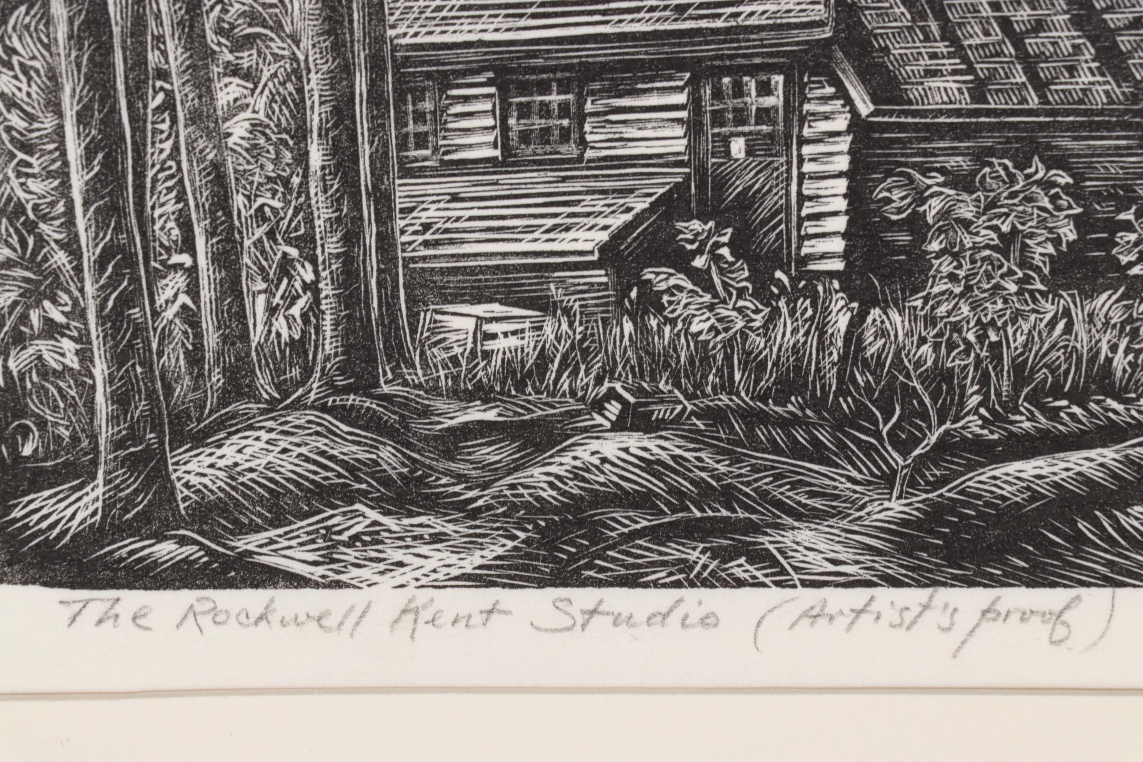 Letterio Calapai Wood Engraving "The Rockwell Kent Studio," 1980