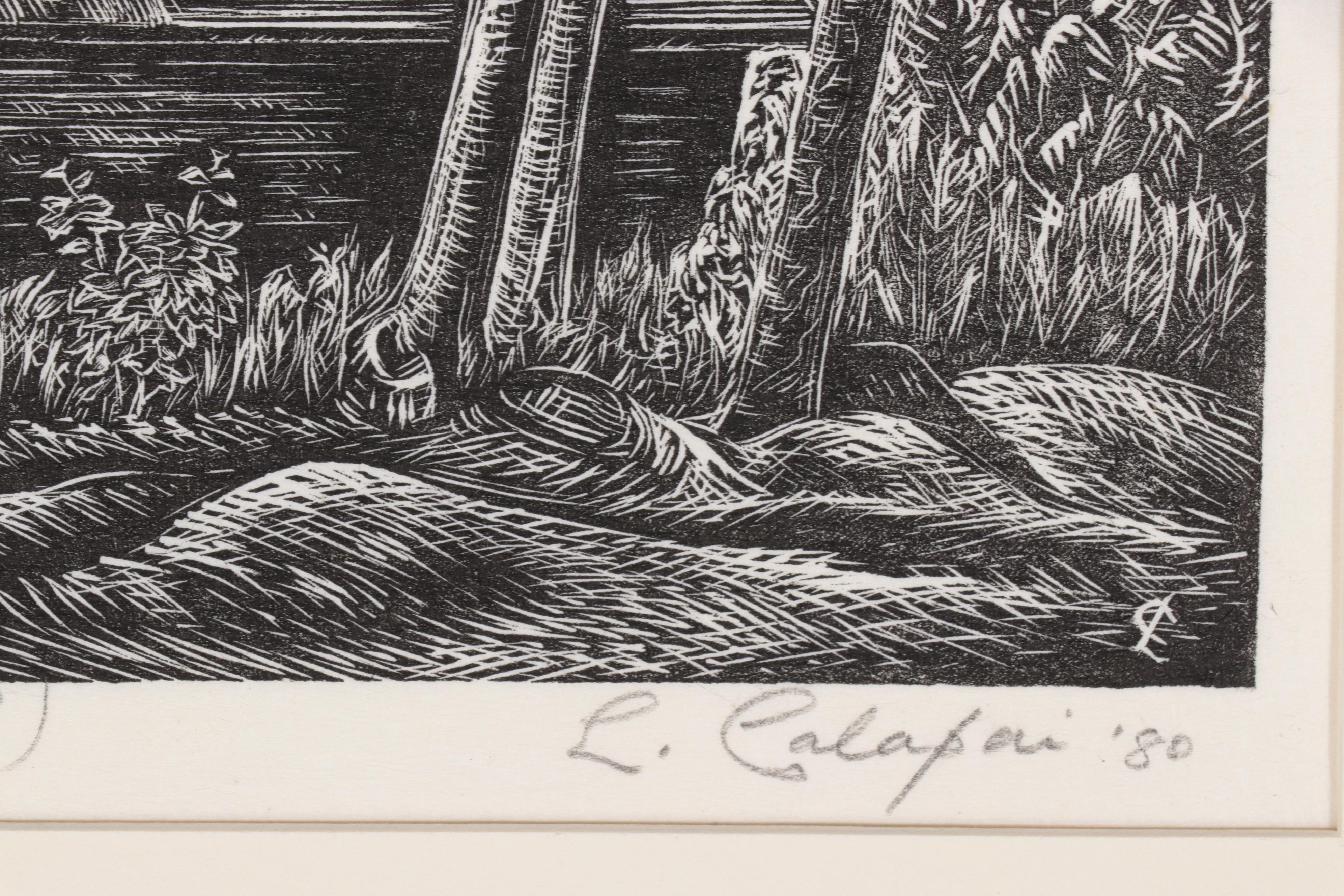 Letterio Calapai Wood Engraving "The Rockwell Kent Studio," 1980