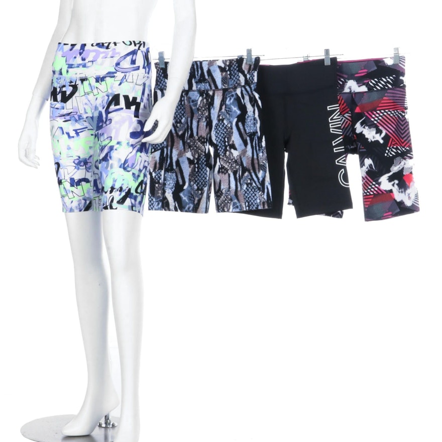 Calvin Klein Print and Solid High-Waisted Bike Shorts, New With Tags