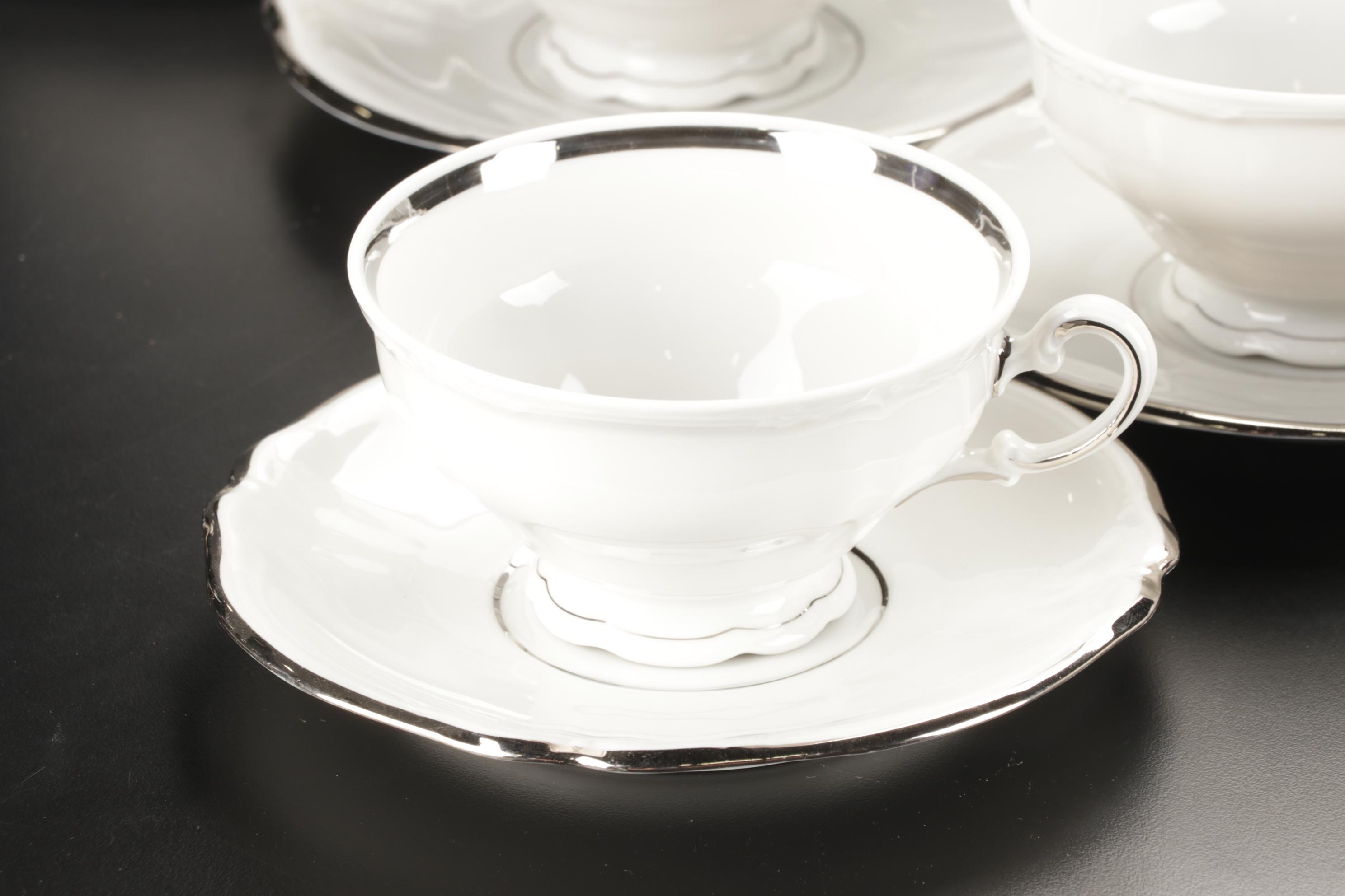 Hutschenreuther "Empress Platinum" Dinnerware, Early 20th Century