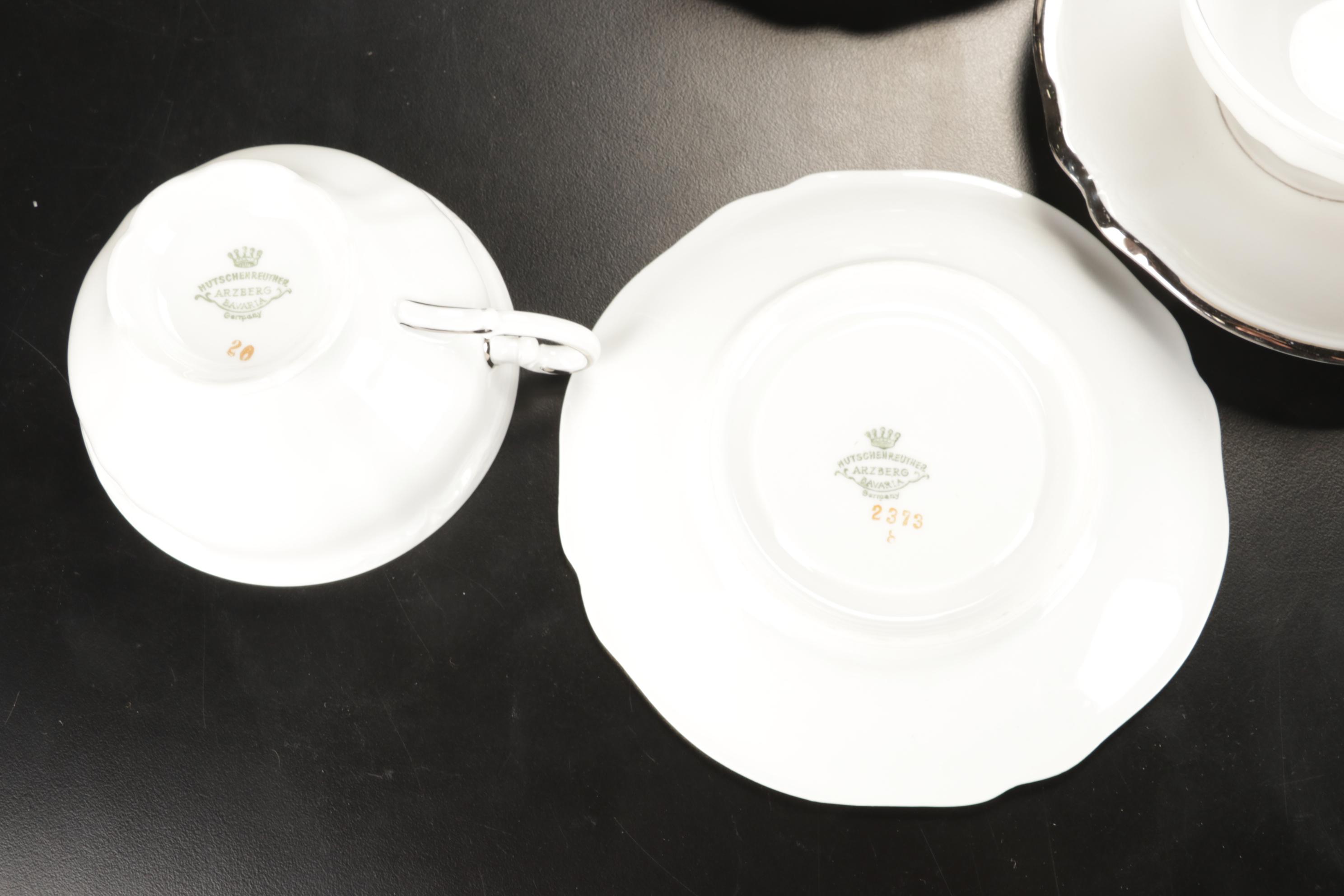 Hutschenreuther "Empress Platinum" Dinnerware, Early 20th Century