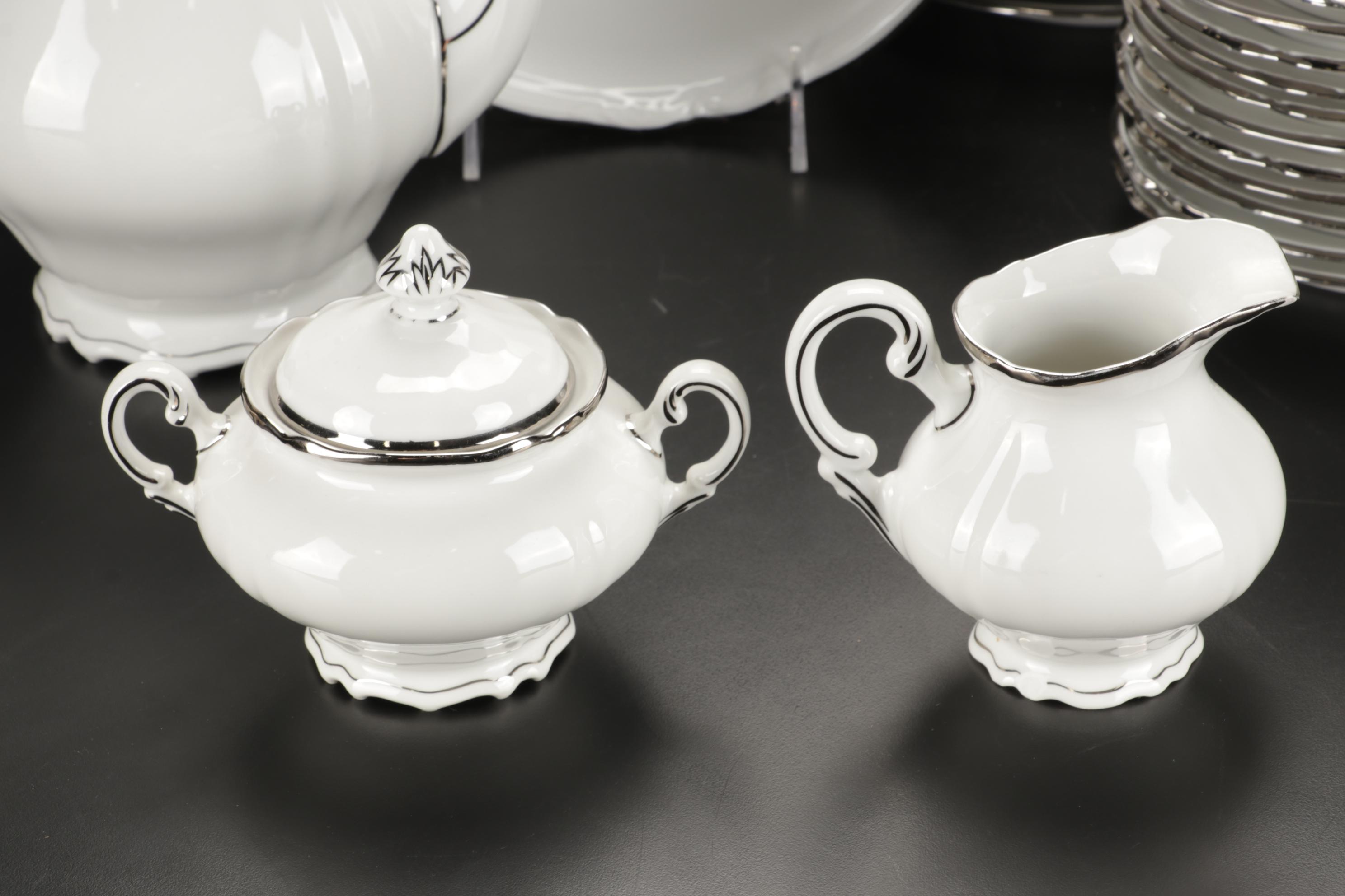 Hutschenreuther "Empress Platinum" Dinnerware, Early 20th Century