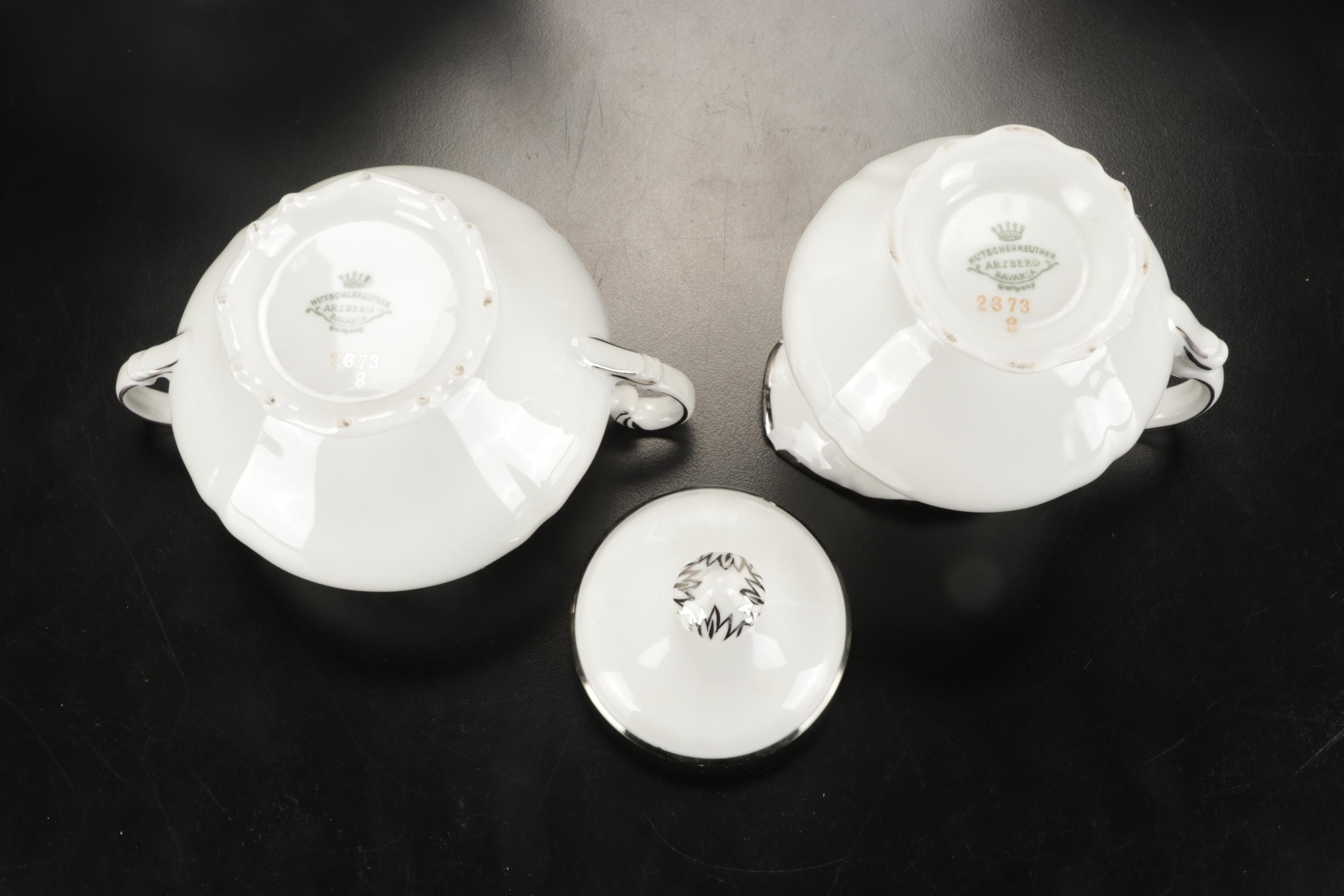 Hutschenreuther "Empress Platinum" Dinnerware, Early 20th Century