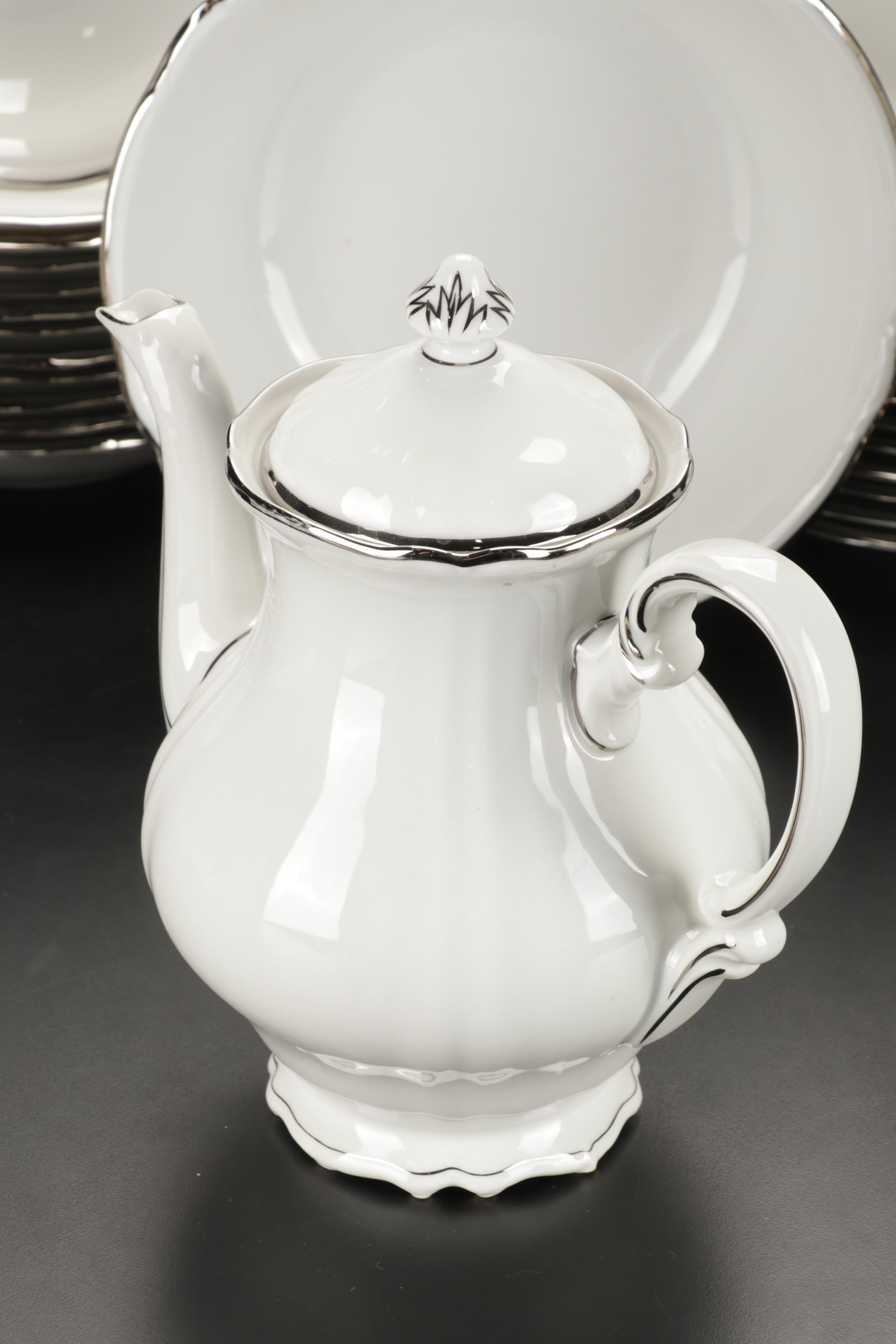 Hutschenreuther "Empress Platinum" Dinnerware, Early 20th Century