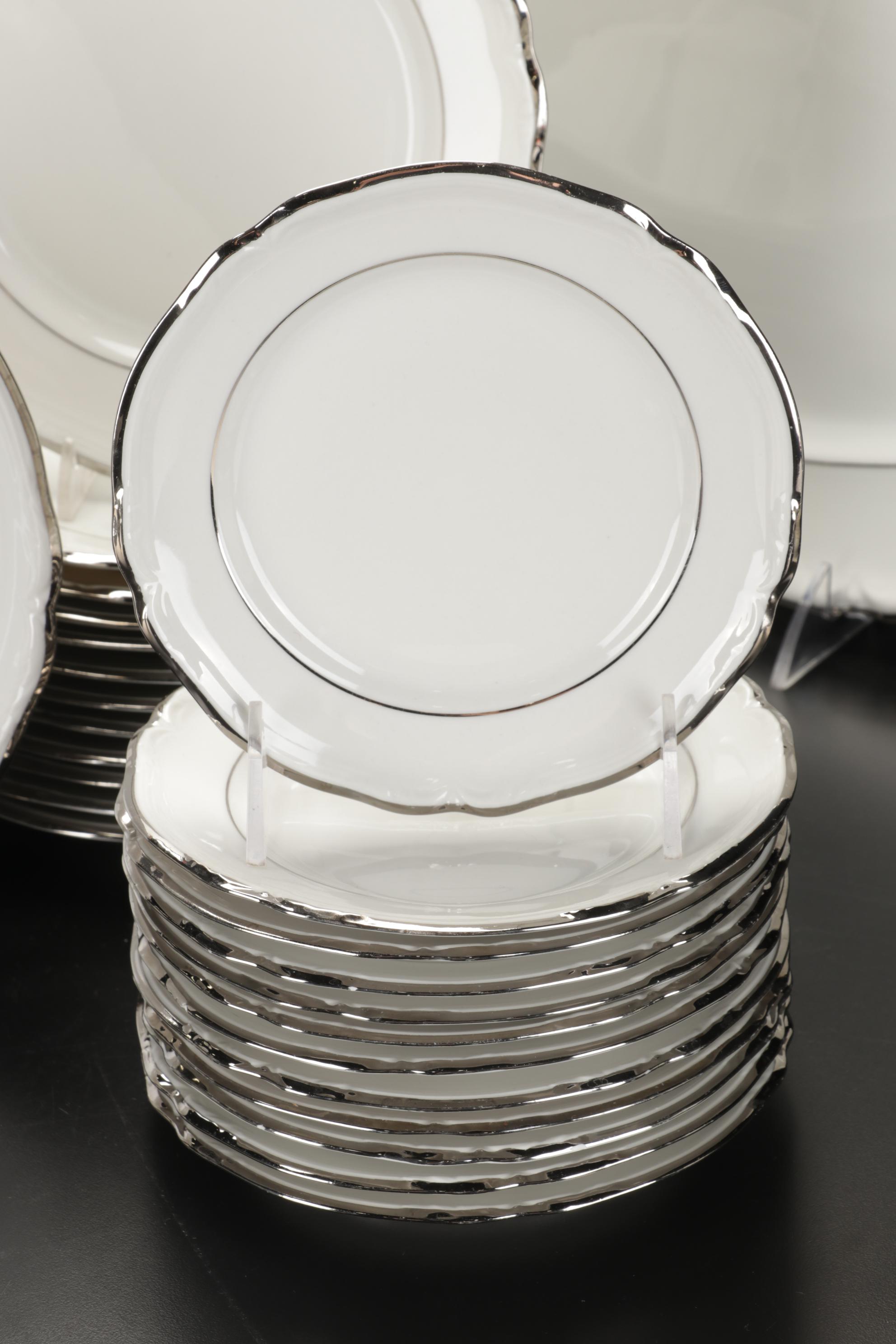 Hutschenreuther "Empress Platinum" Dinnerware, Early 20th Century