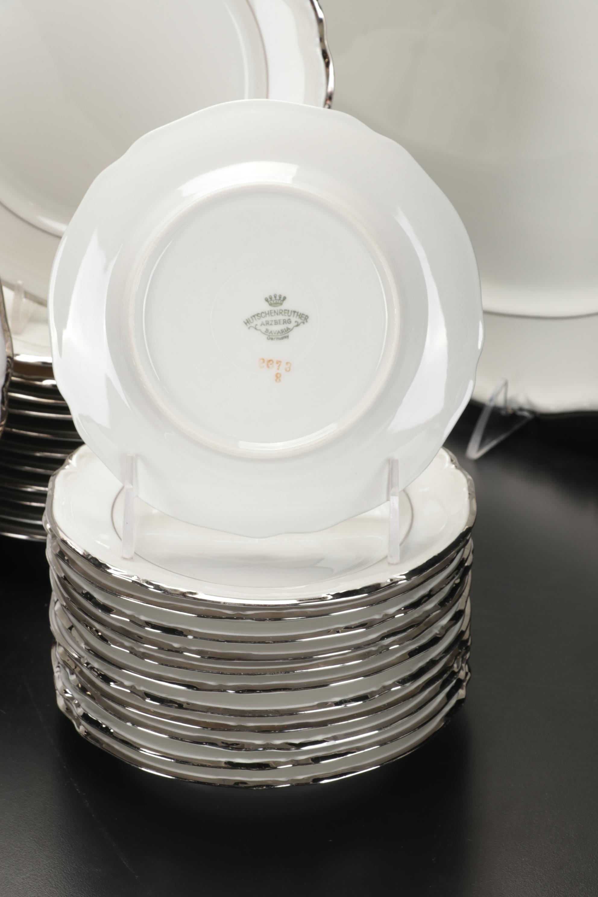 Hutschenreuther "Empress Platinum" Dinnerware, Early 20th Century