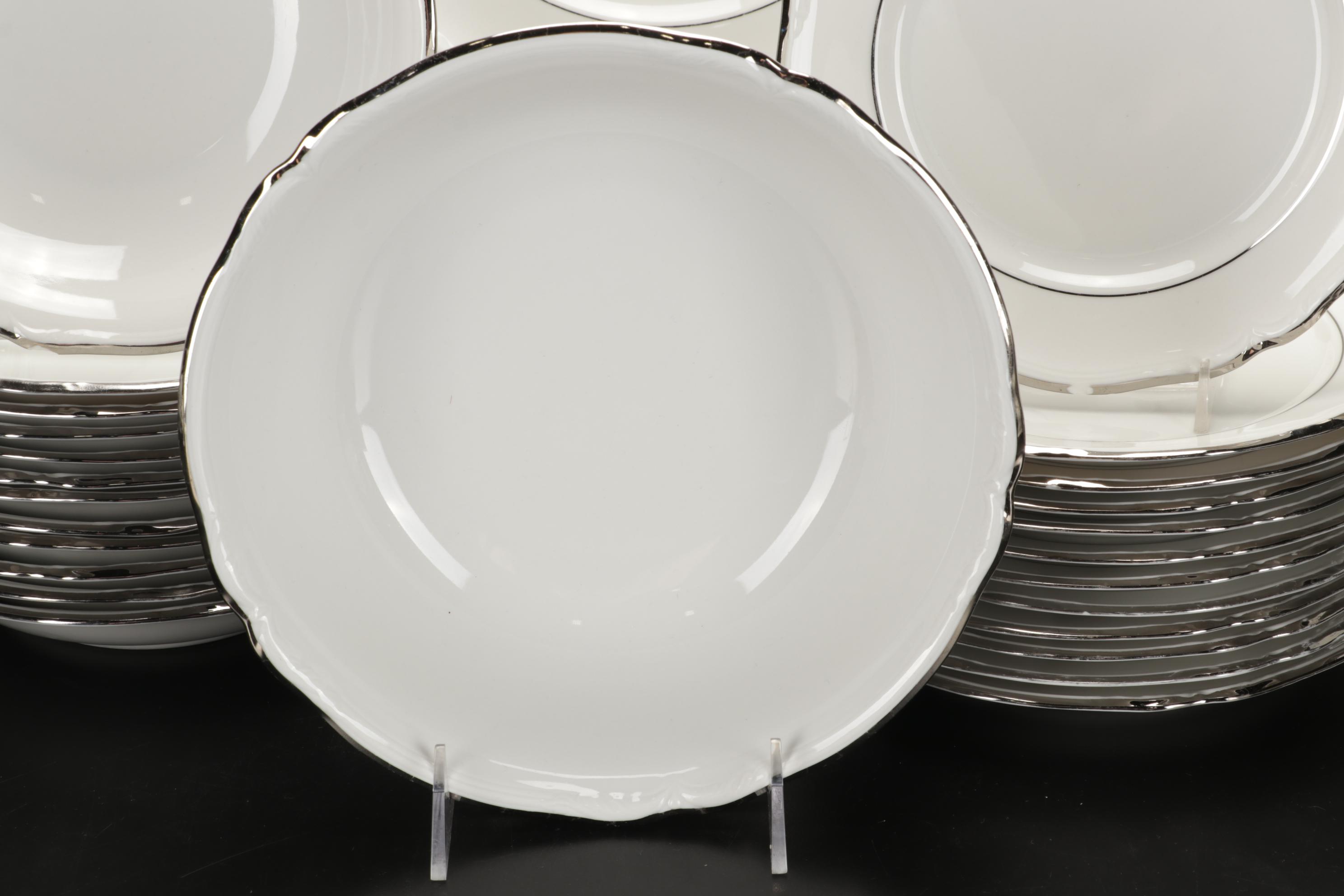 Hutschenreuther "Empress Platinum" Dinnerware, Early 20th Century