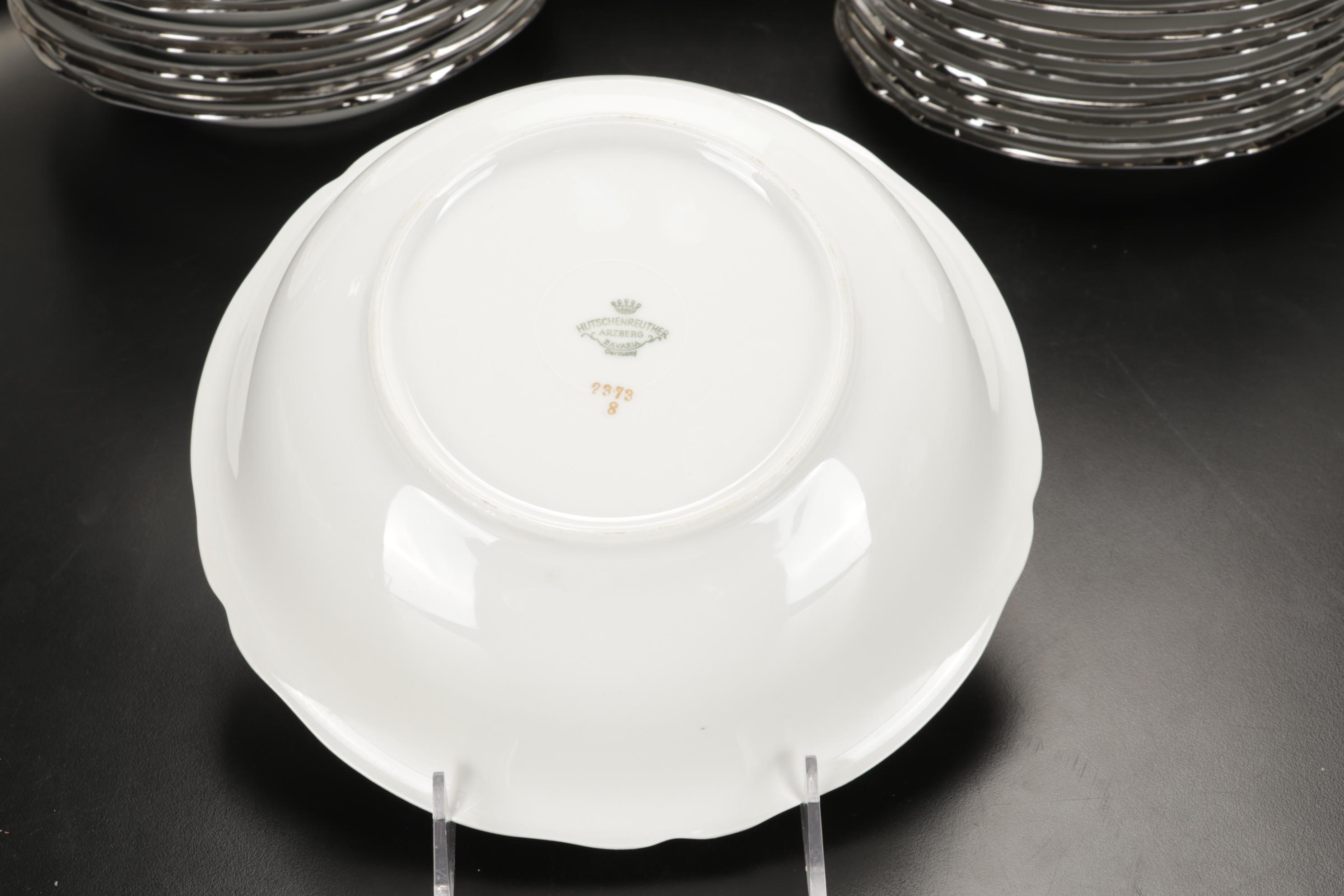Hutschenreuther "Empress Platinum" Dinnerware, Early 20th Century
