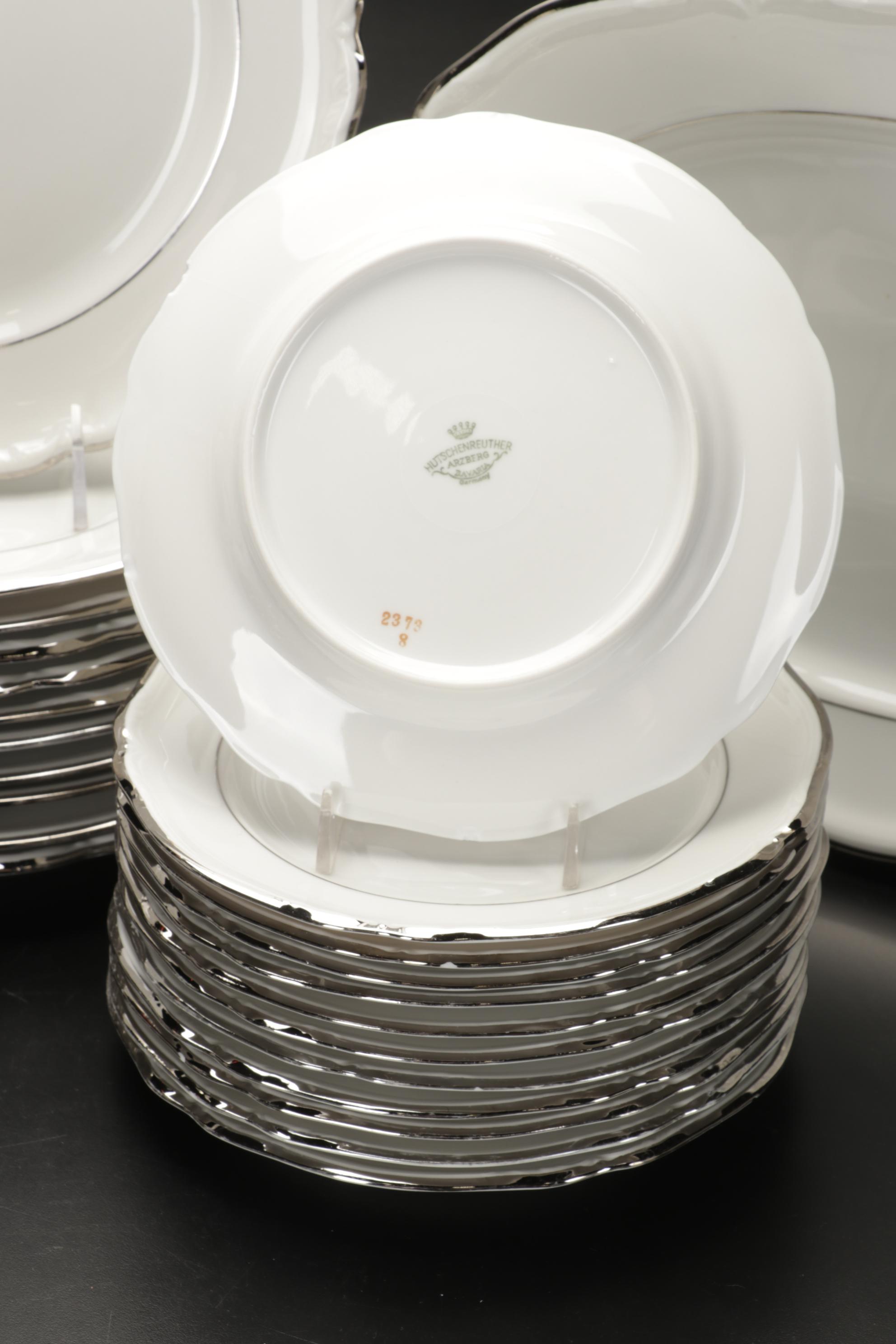 Hutschenreuther "Empress Platinum" Dinnerware, Early 20th Century