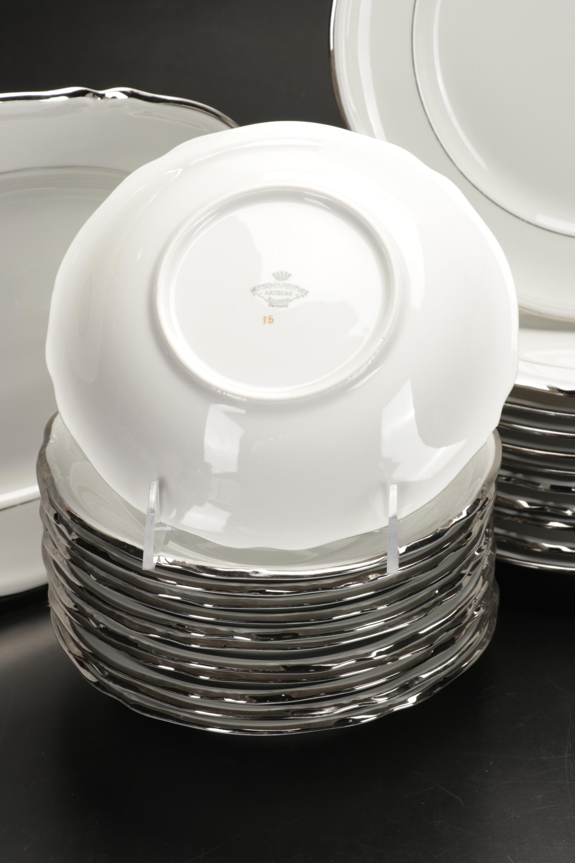 Hutschenreuther "Empress Platinum" Dinnerware, Early 20th Century