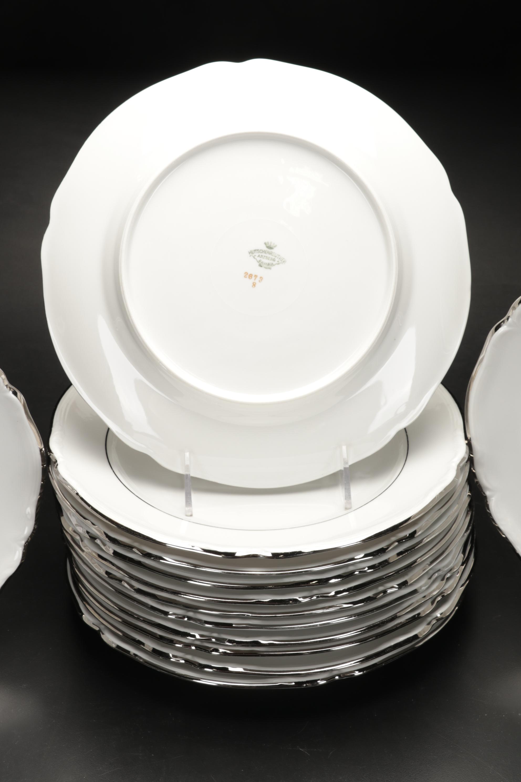 Hutschenreuther "Empress Platinum" Dinnerware, Early 20th Century